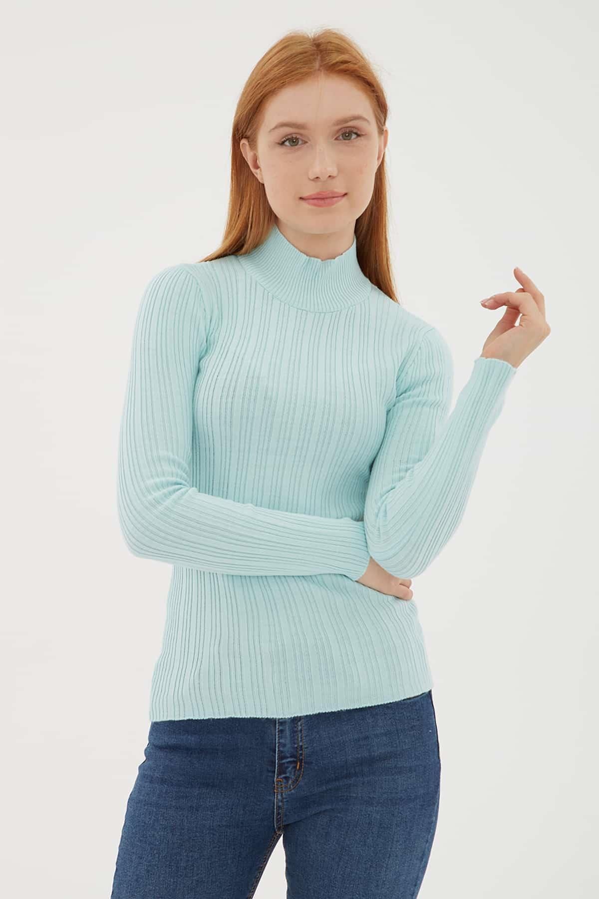 Yarım Balıkçı Kazak Mint | Fashion Friends
