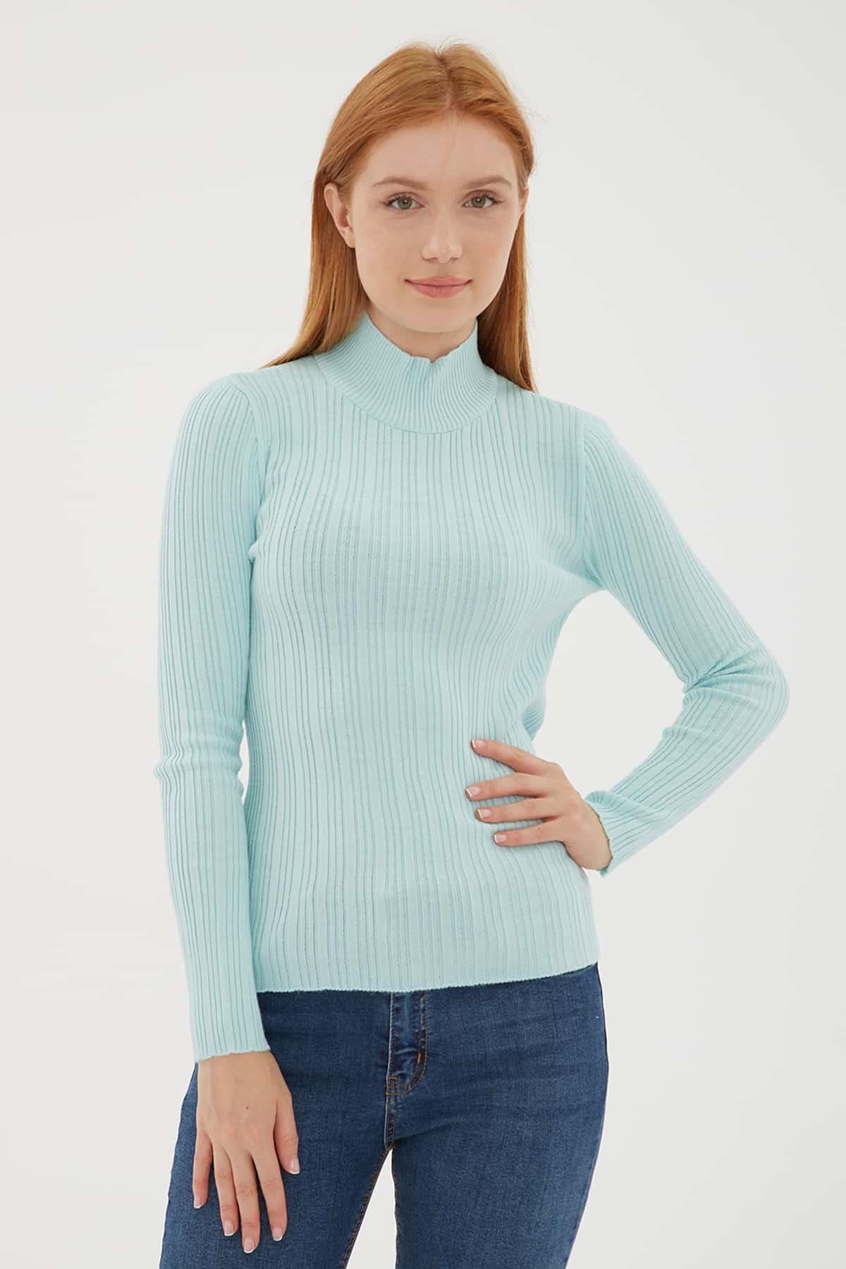Yarım Balıkçı Kazak Mint | Fashion Friends