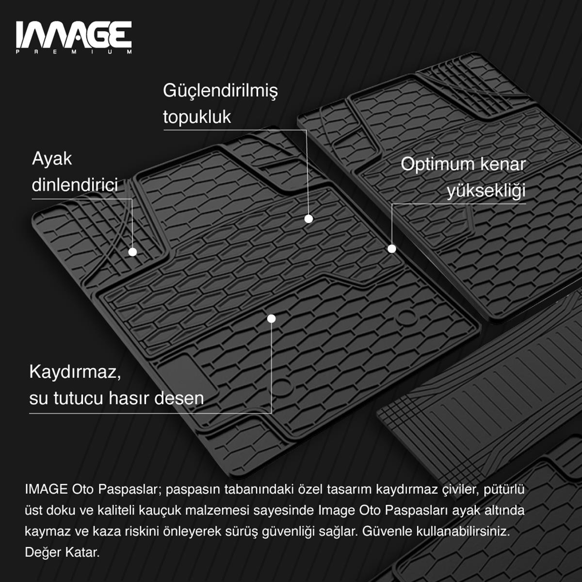 IMAGE2D Araca Özel Kauçuk PaspaslarOPEL CORSA D HB  (2007 - 2014) KAUÇUK PASPAS BEJ
