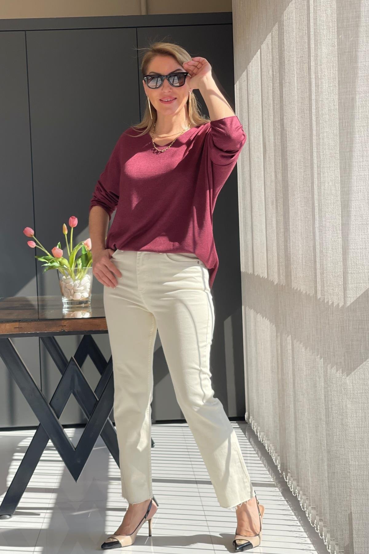 Angora Mürdüm Bluz