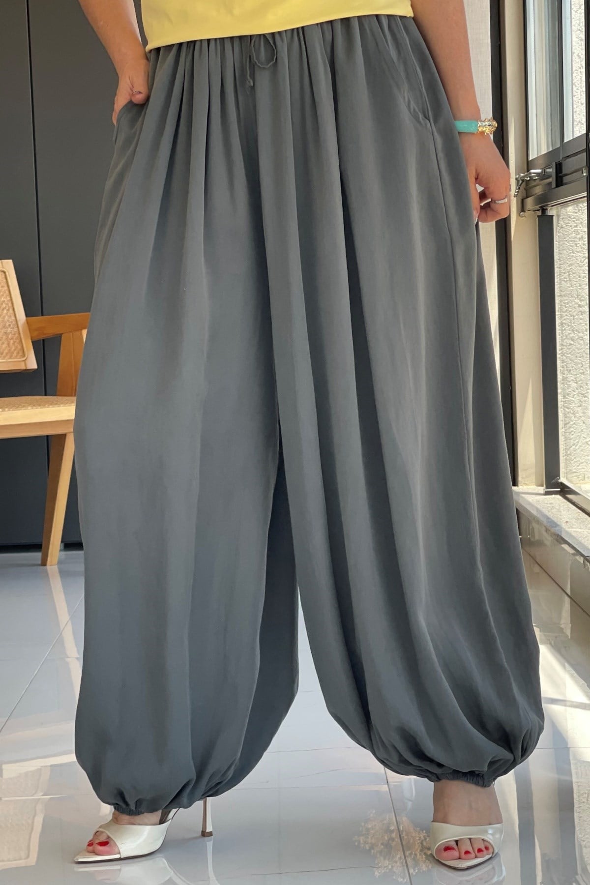 Antrasit Şalvar Model İthal Pantolon