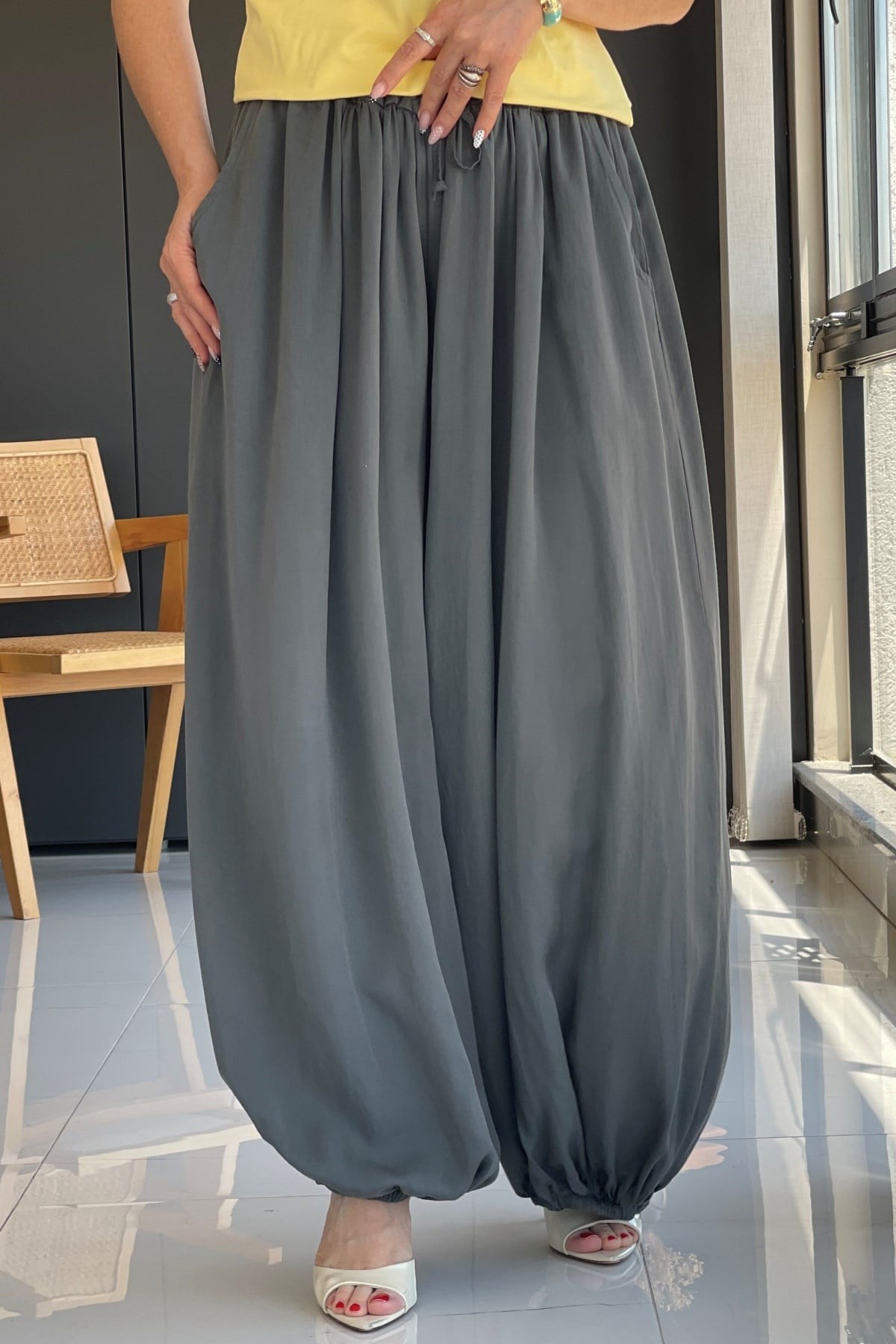 Antrasit Şalvar Model İthal Pantolon
