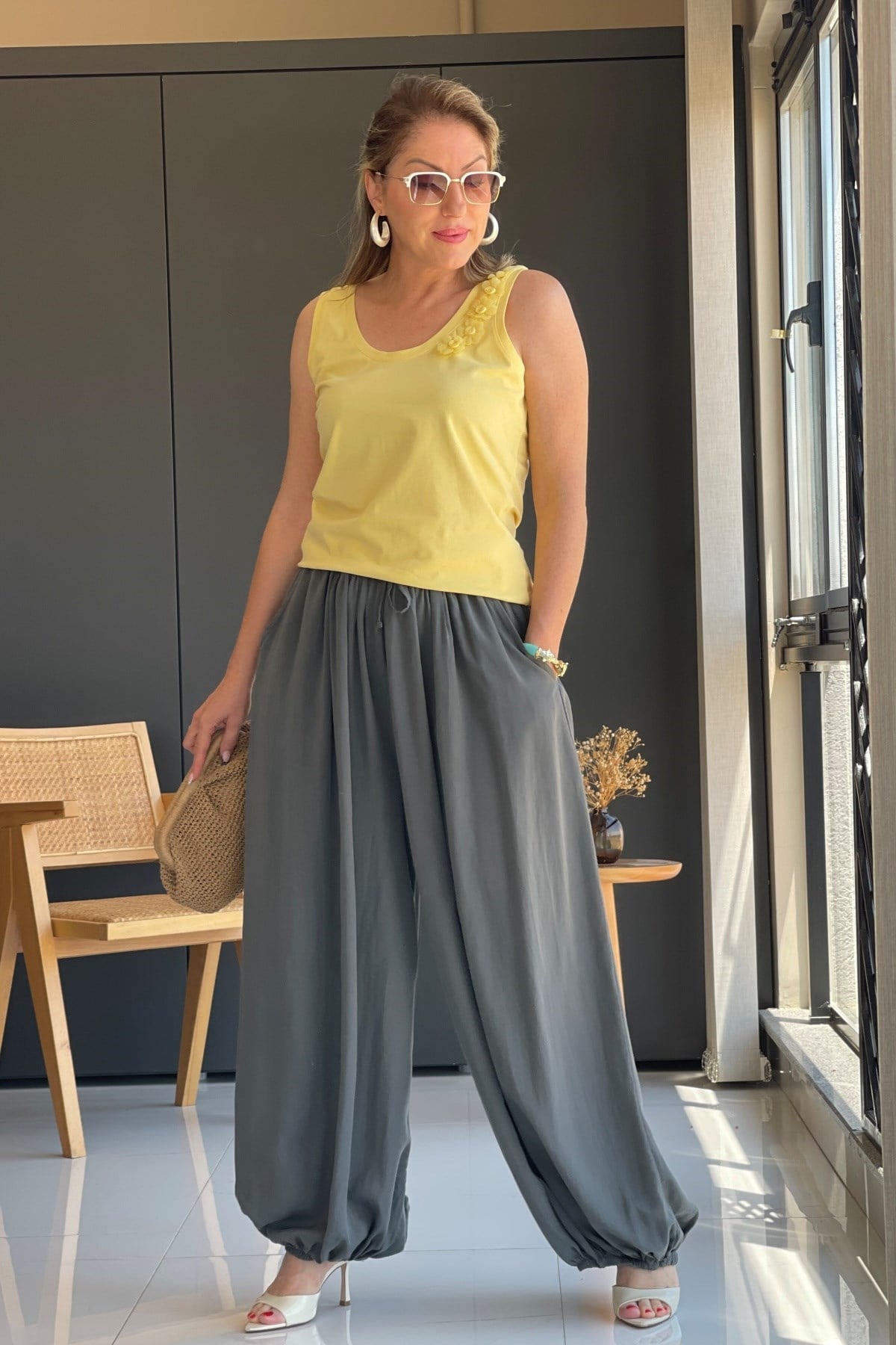 Antrasit Şalvar Model İthal Pantolon