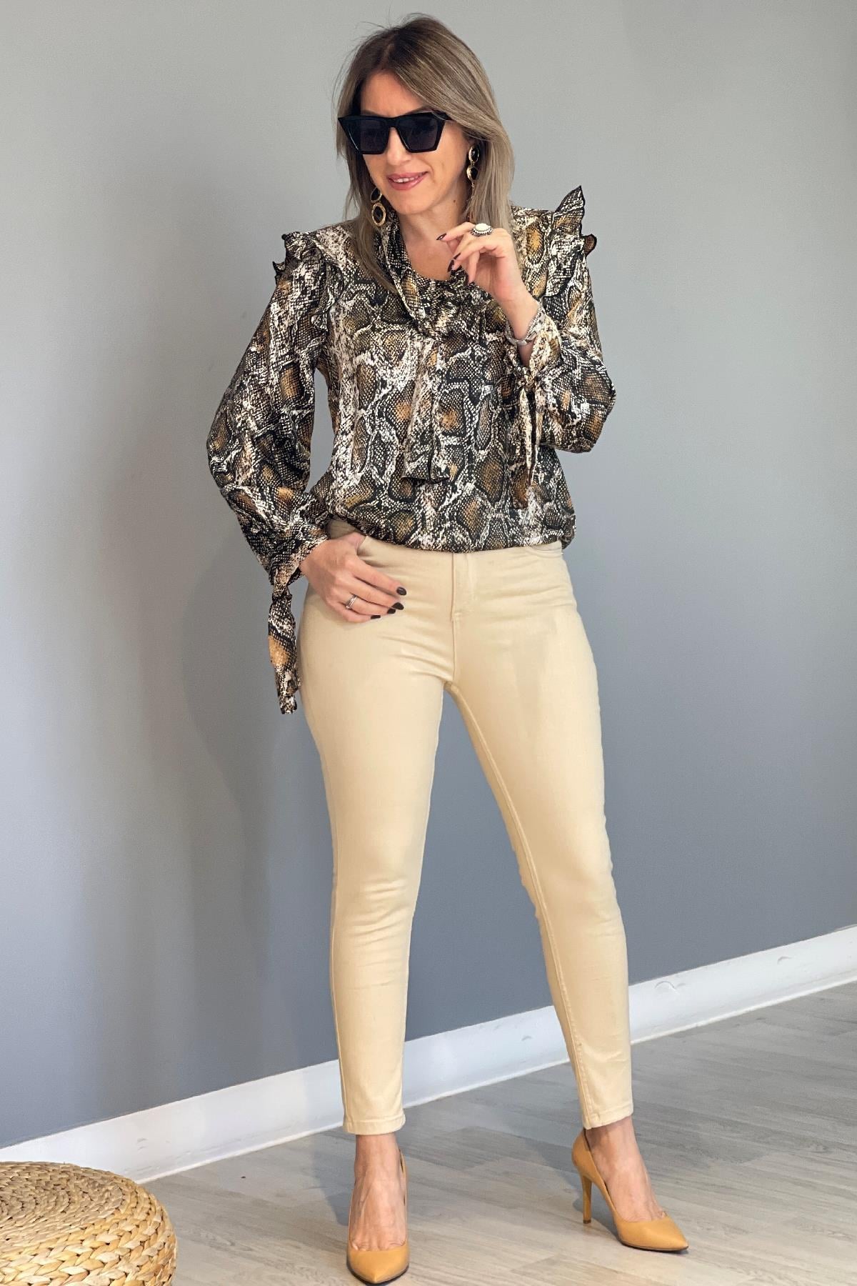 Bej Skinny Jean