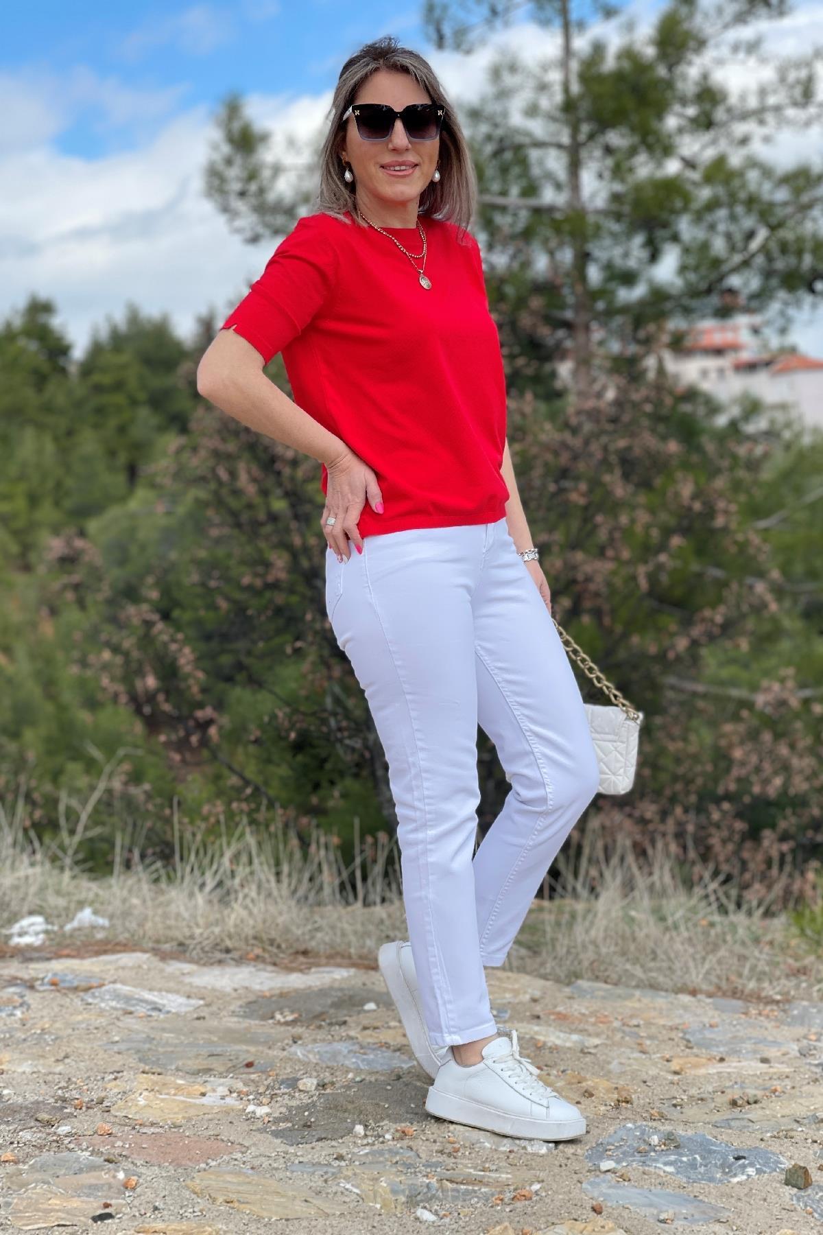 Beyaz Mom Jean