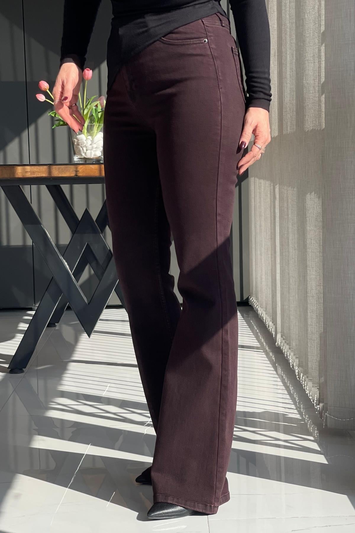 Bordo İspanyol Paça Jean