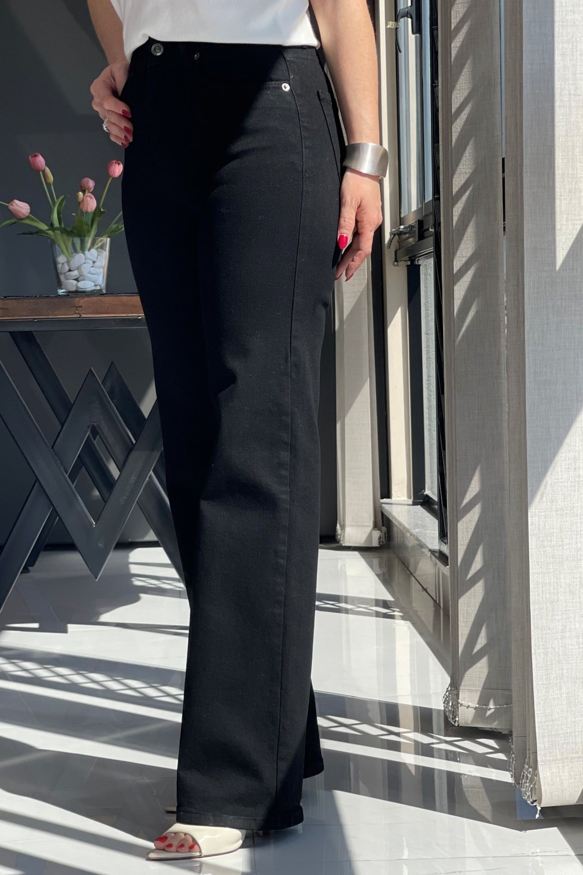 Boru Paça Siyah Jean