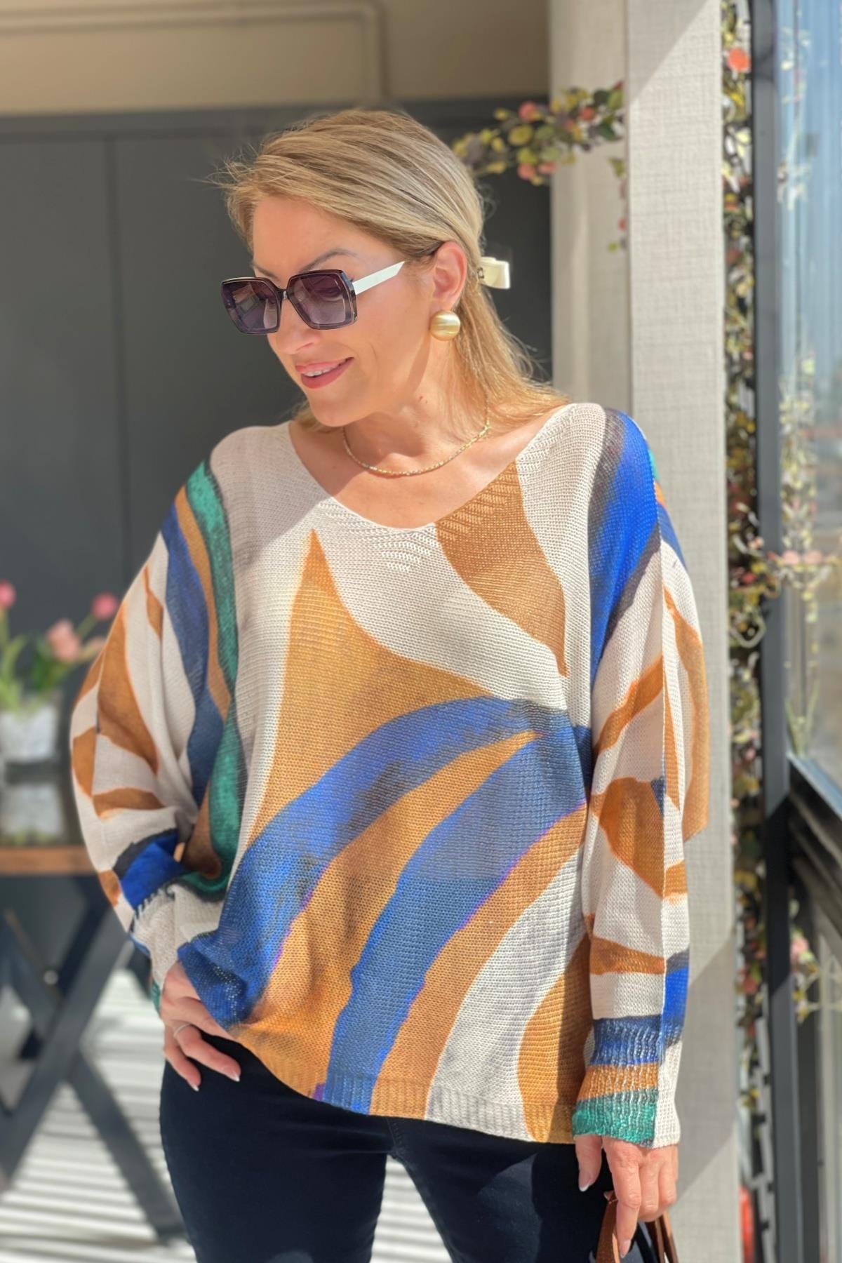 Cappuccıno Karışık Model Triko Bluz