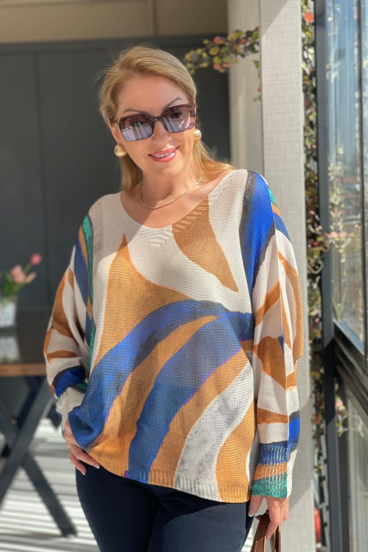 Cappuccıno Karışık Model Triko Bluz