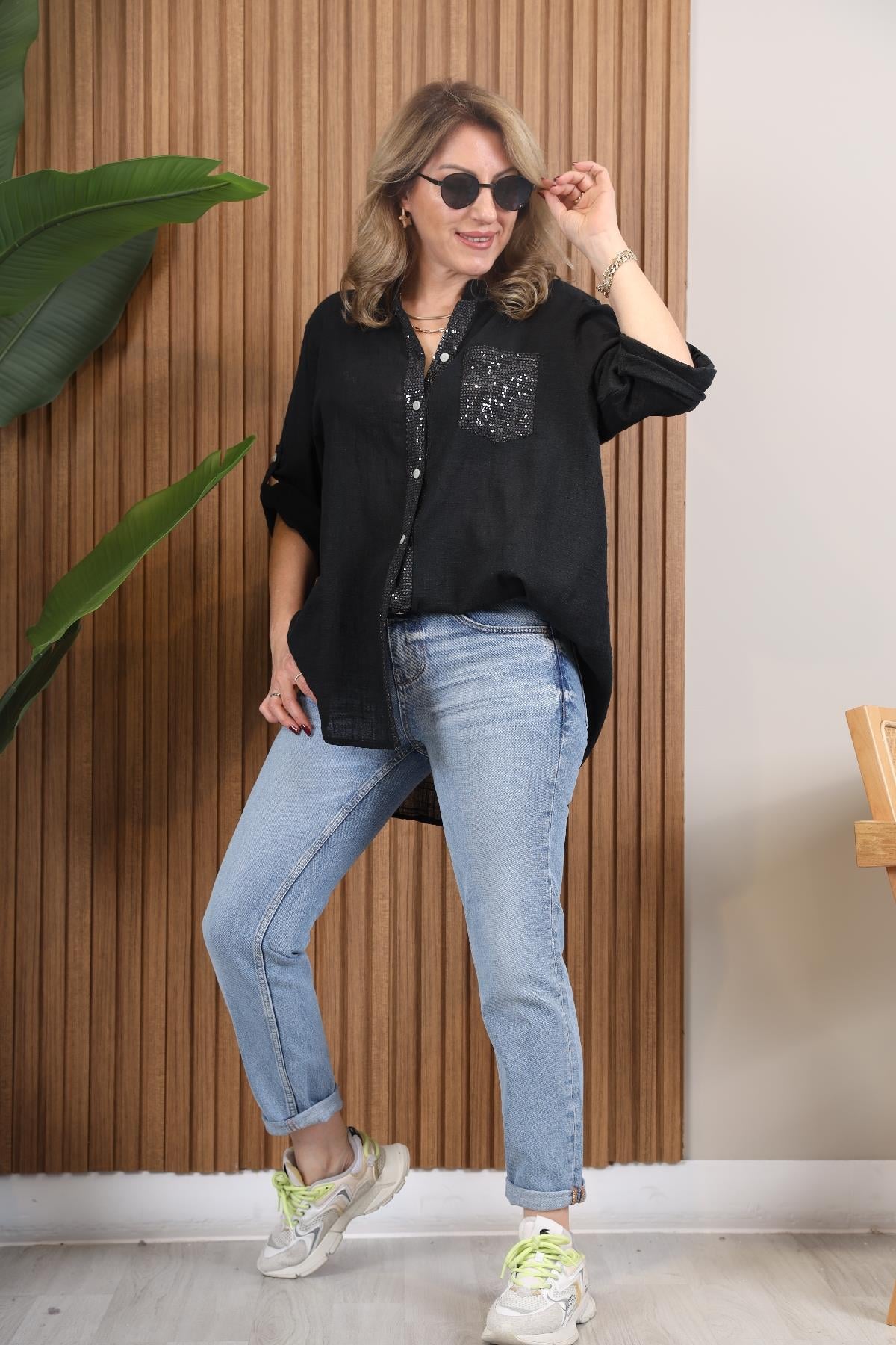 Çift Düğme Detay Jean