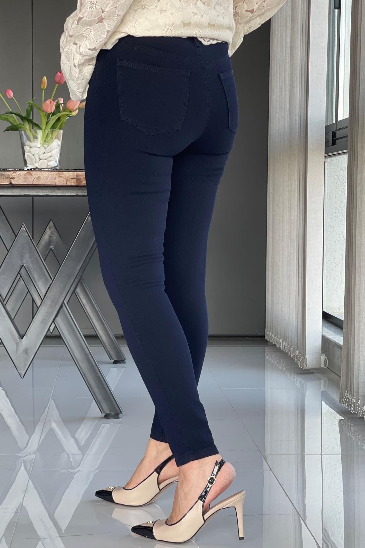 Dar Paça Full Likra Lacivert Jean