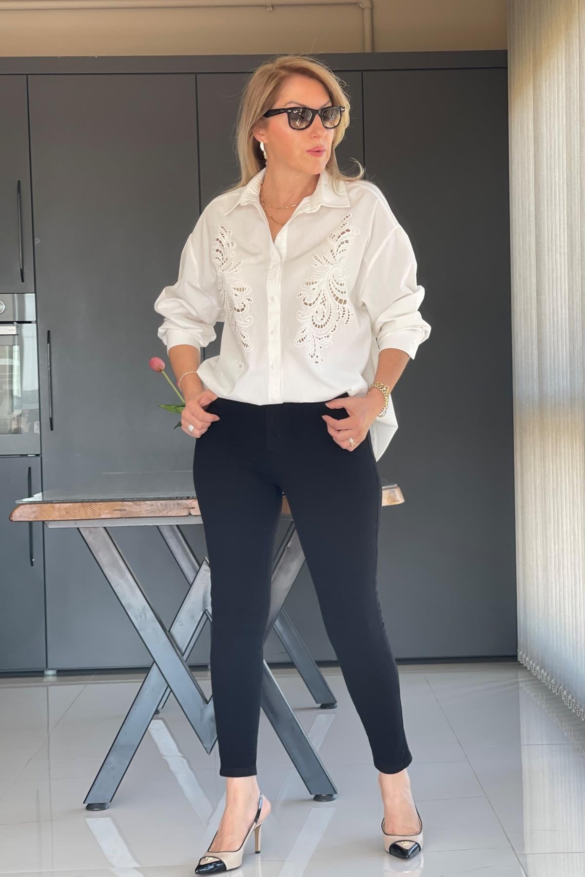 Dar Paça Full Likra Siyah Jean
