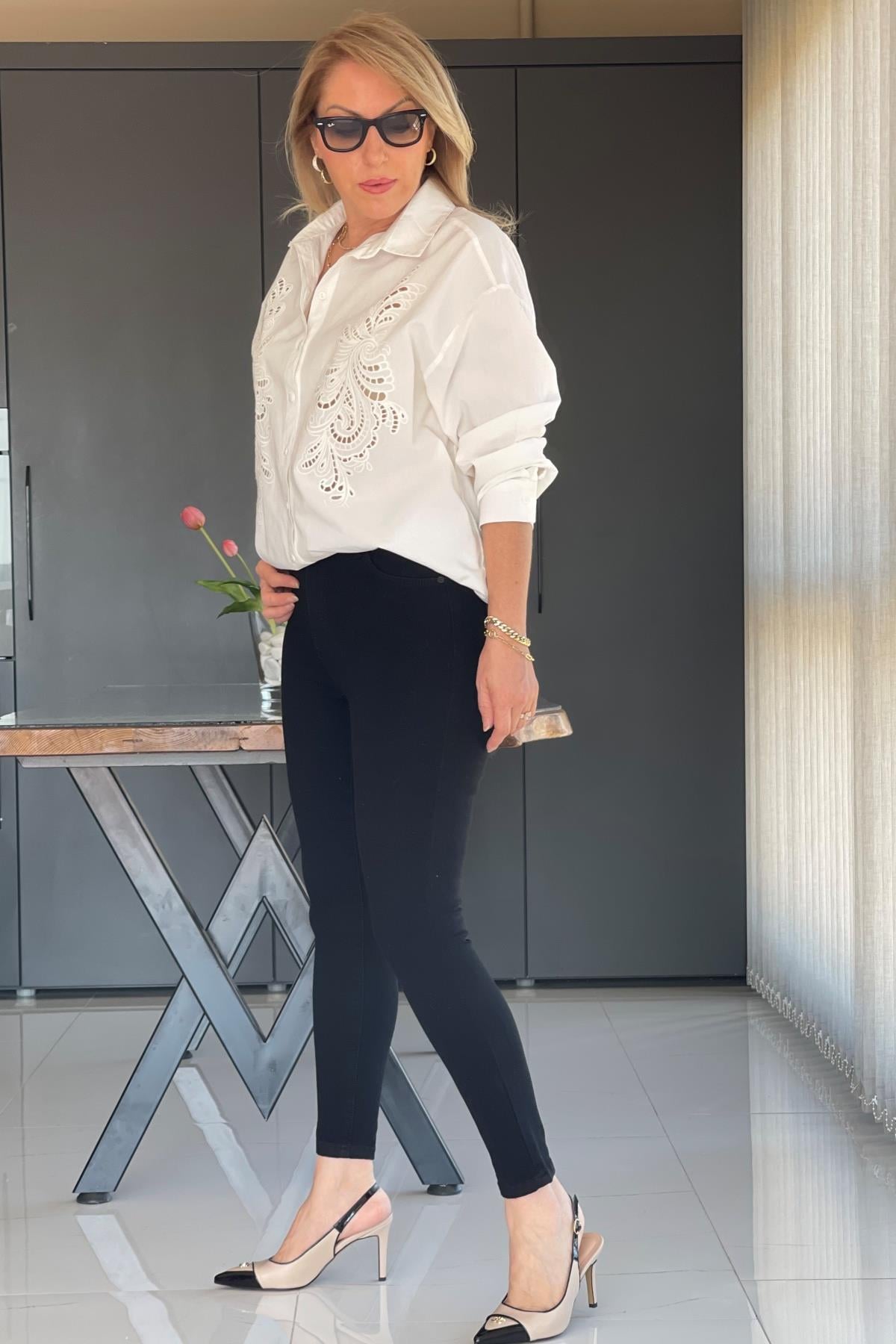 Dar Paça Full Likra Siyah Jean
