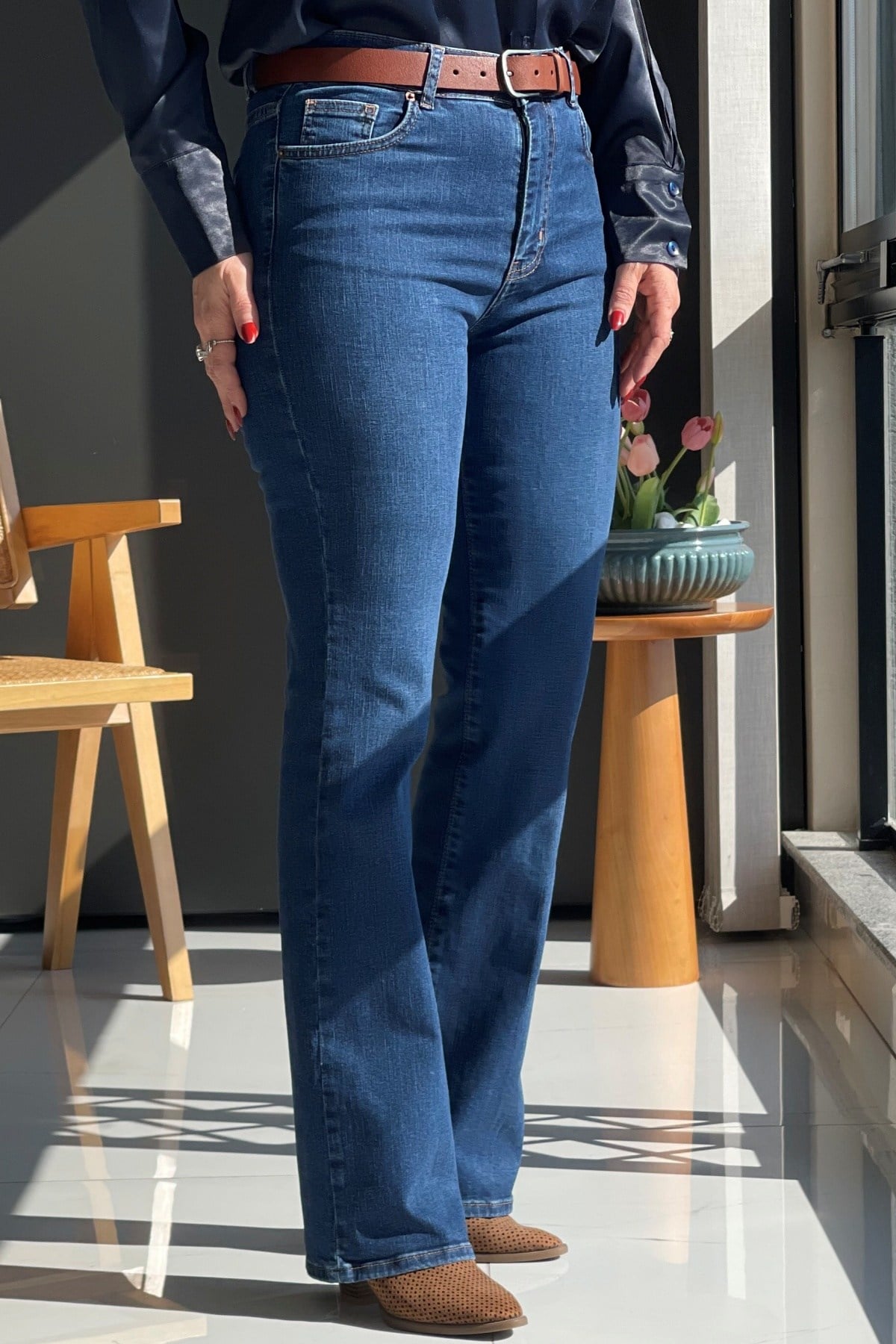 Dark Blue Boru Paça Jean