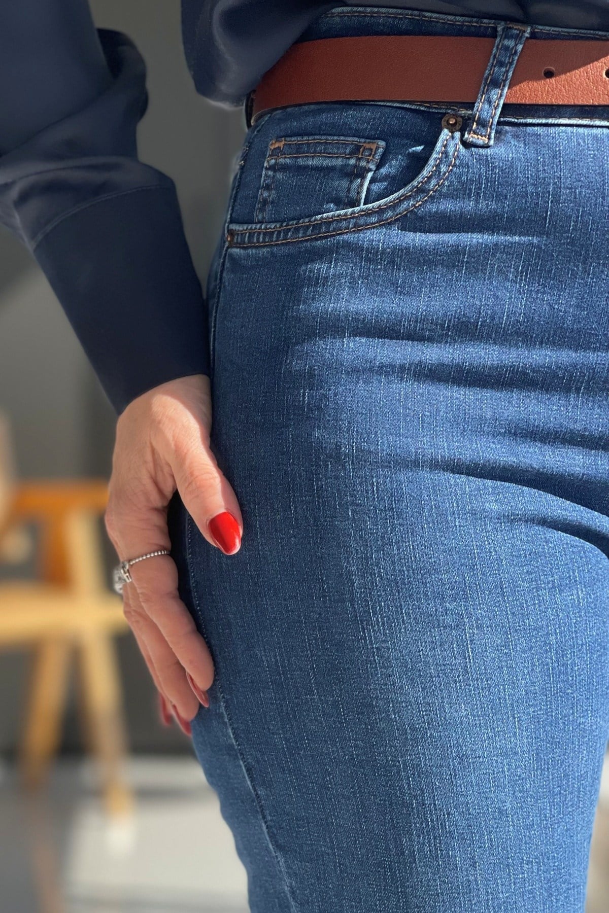 Dark Blue Boru Paça Jean