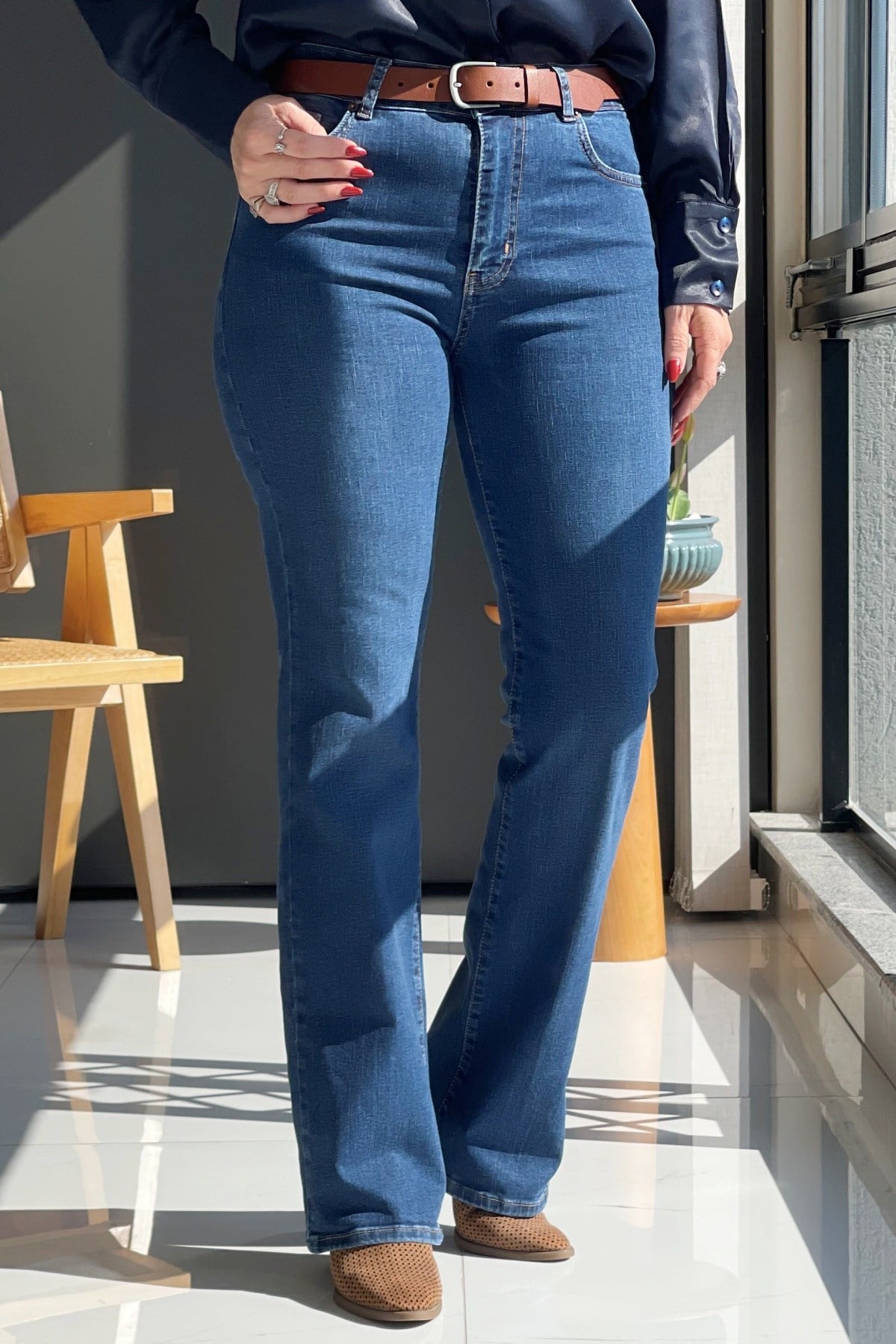 Dark Blue Boru Paça Jean