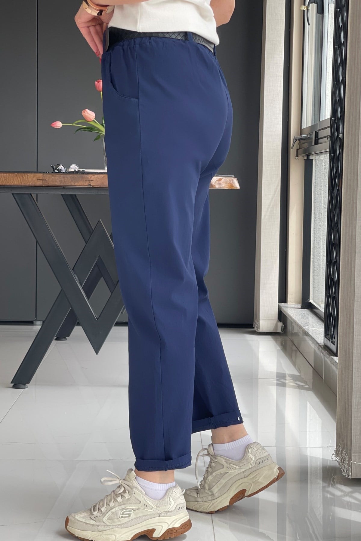 Düz Desen İthal Lacivert Pantolon