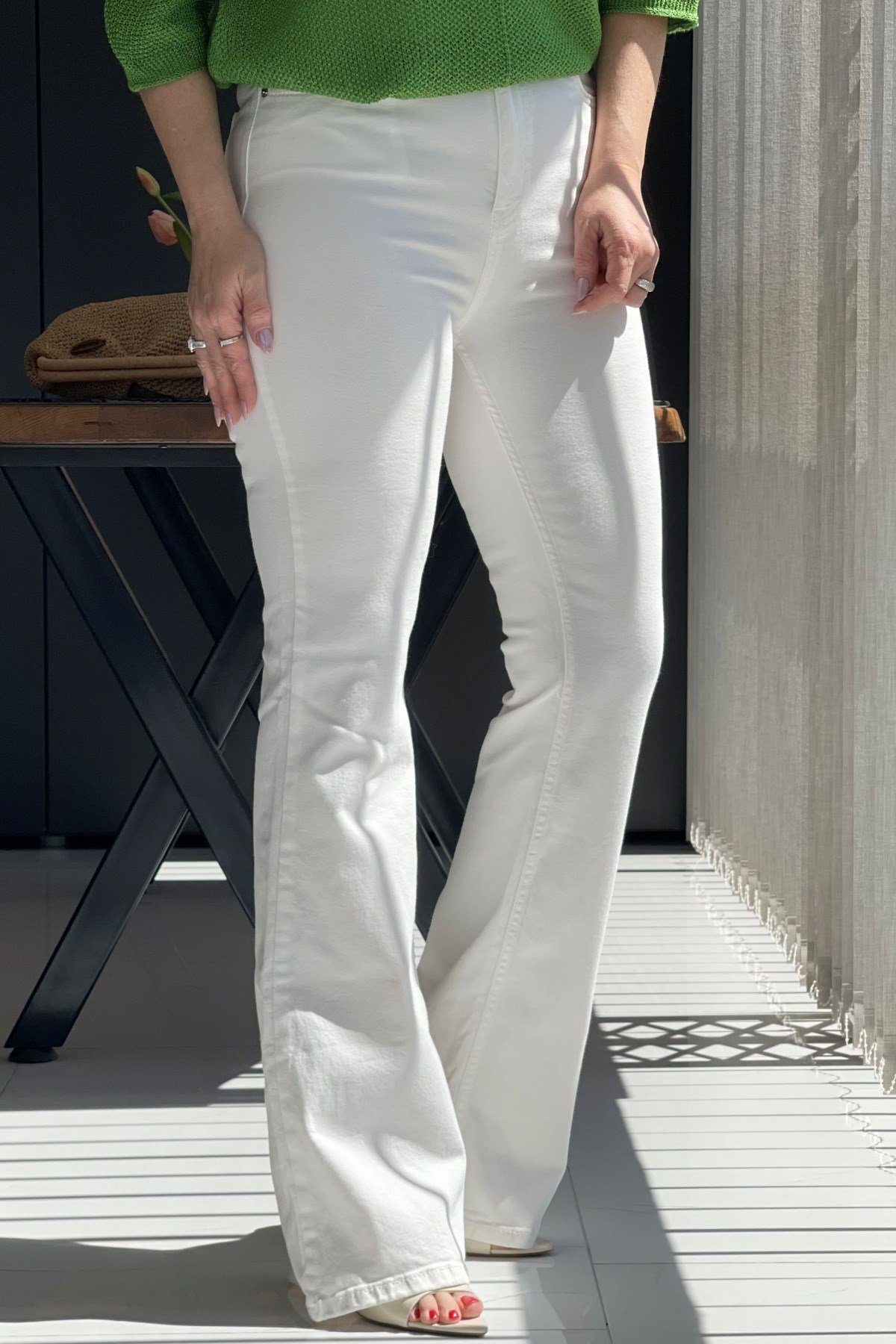 Ekru İspanyol Paça Jean