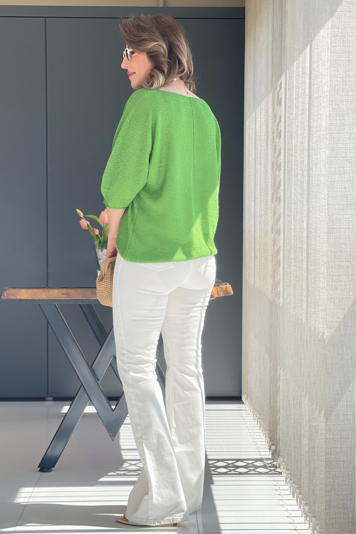 Ekru İspanyol Paça Jean