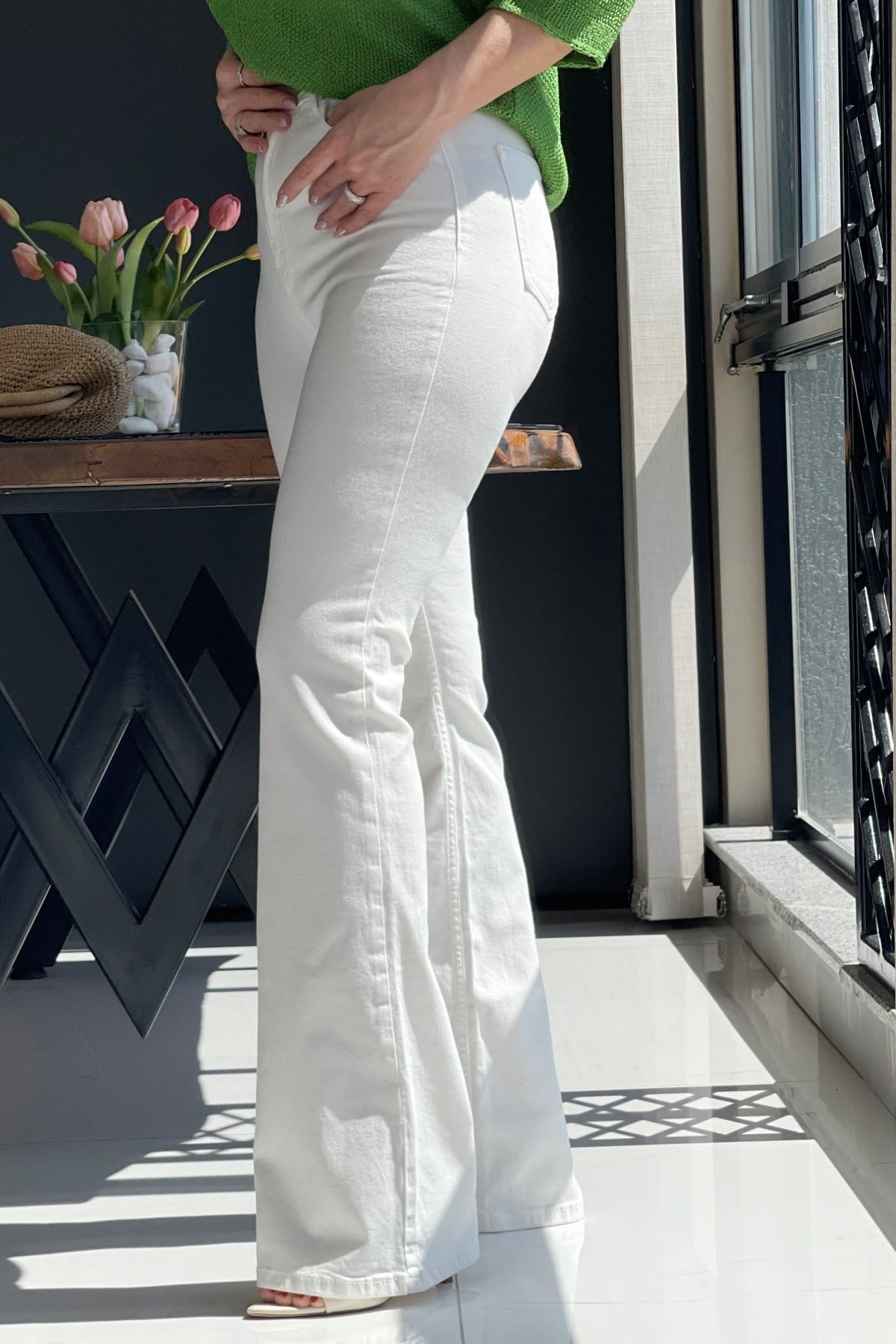 Ekru İspanyol Paça Jean