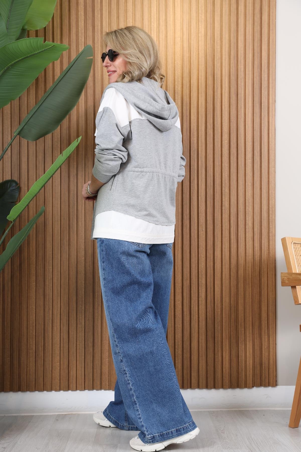 Gabardin Cep Detay Sweat Ceket
