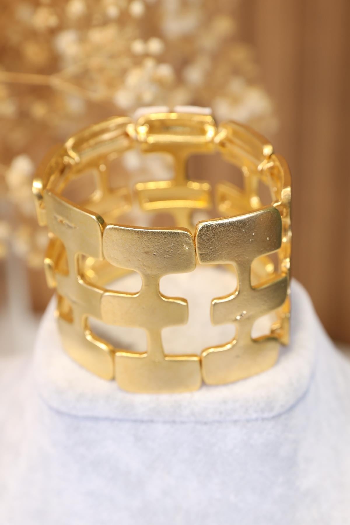 Gold Renk Geniş Bileklik