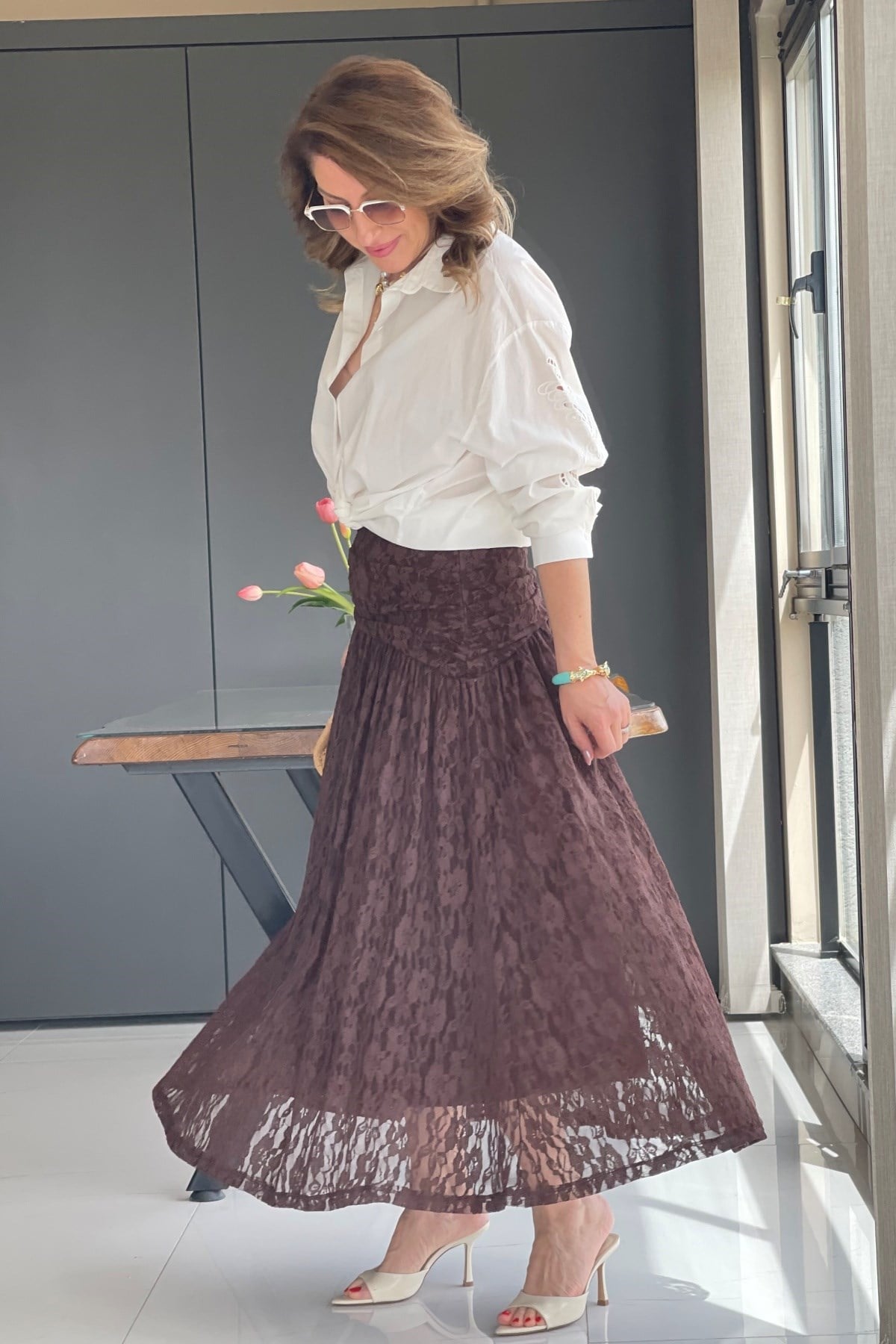 Güpür Model Kahve Etek