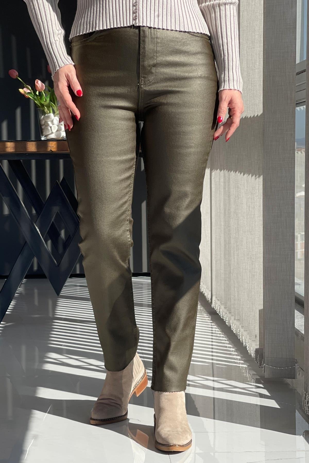 Haki Mumlu Jean Pantolon