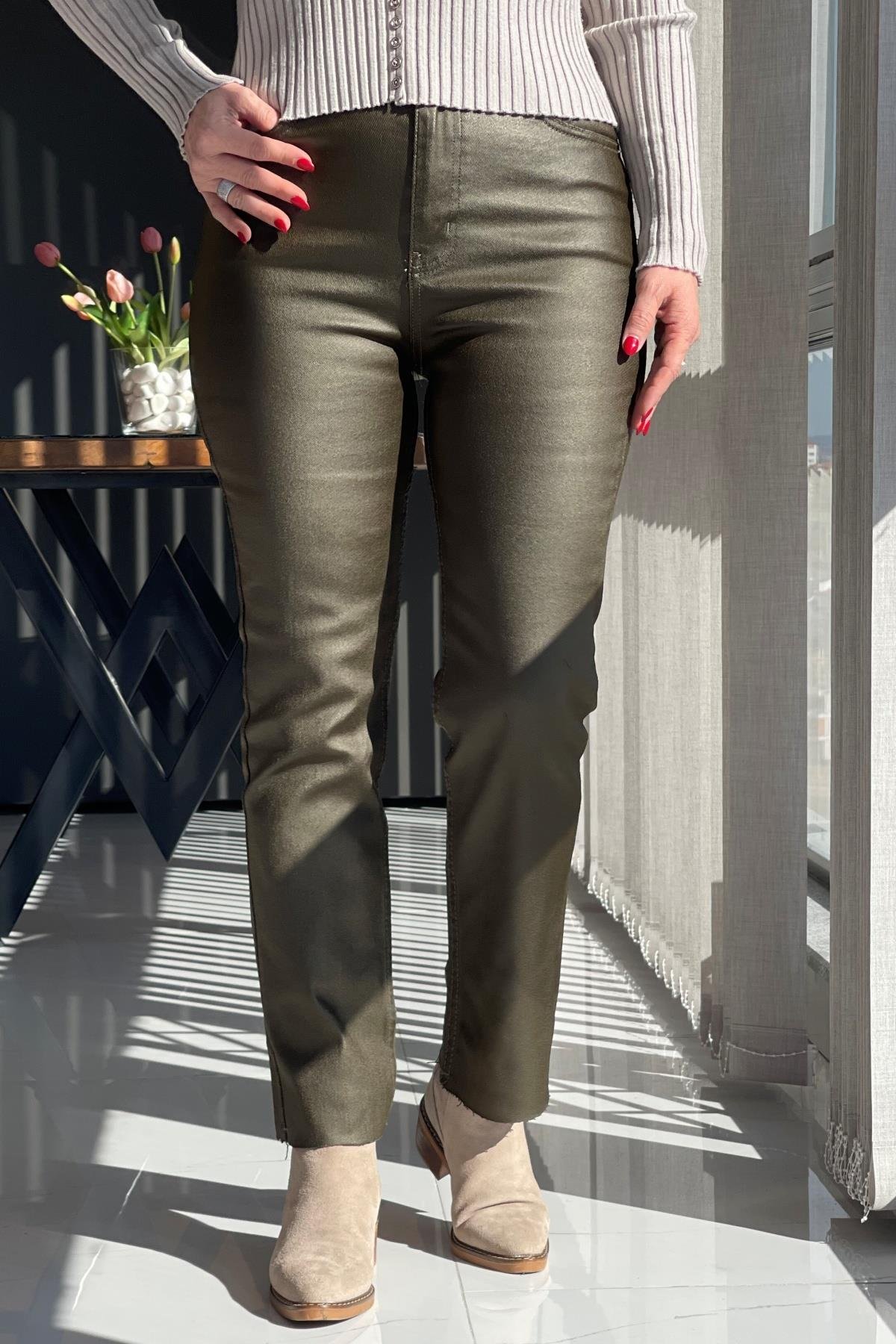 Haki Mumlu Jean Pantolon