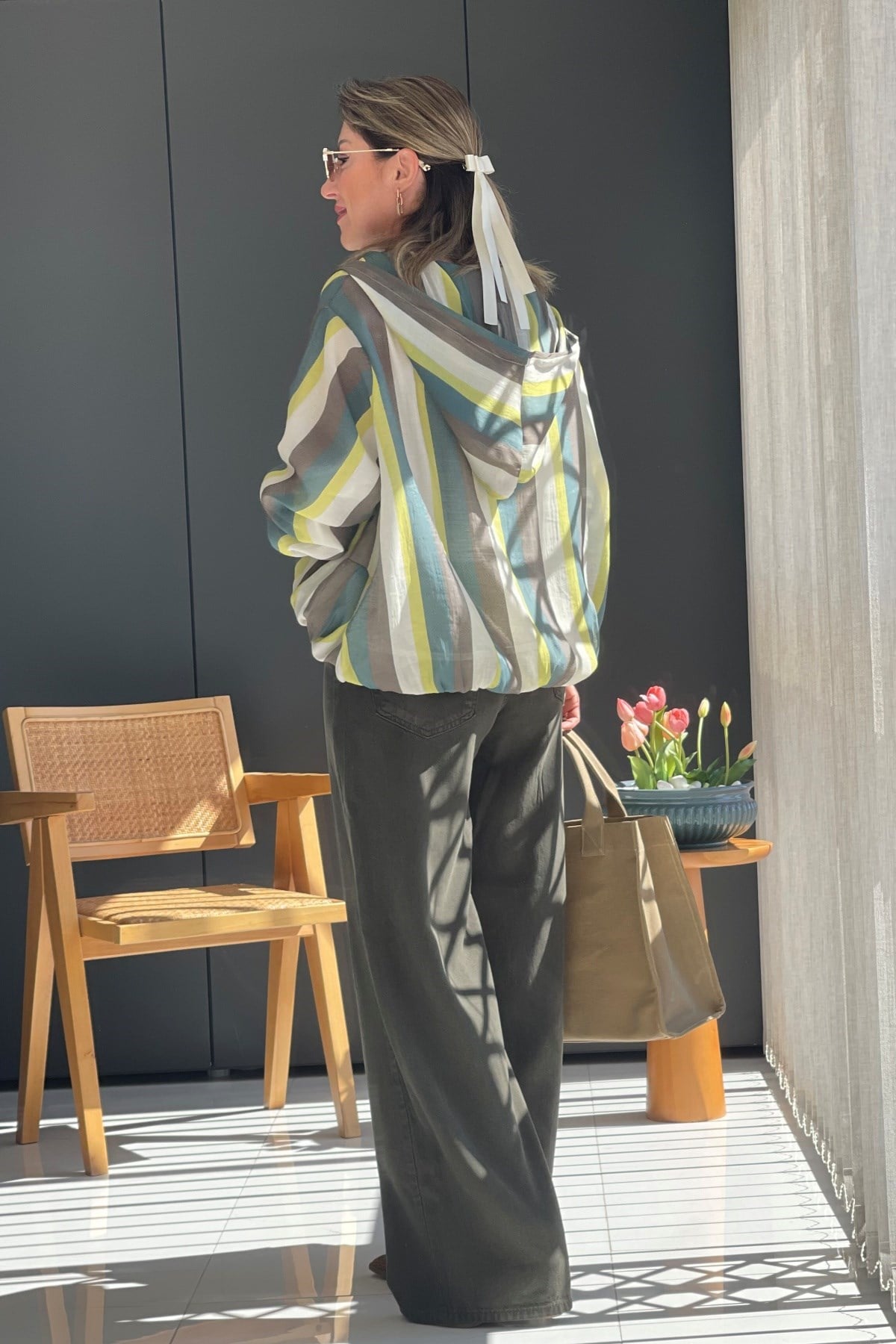 Haki Tencel Palazzo Pantolon