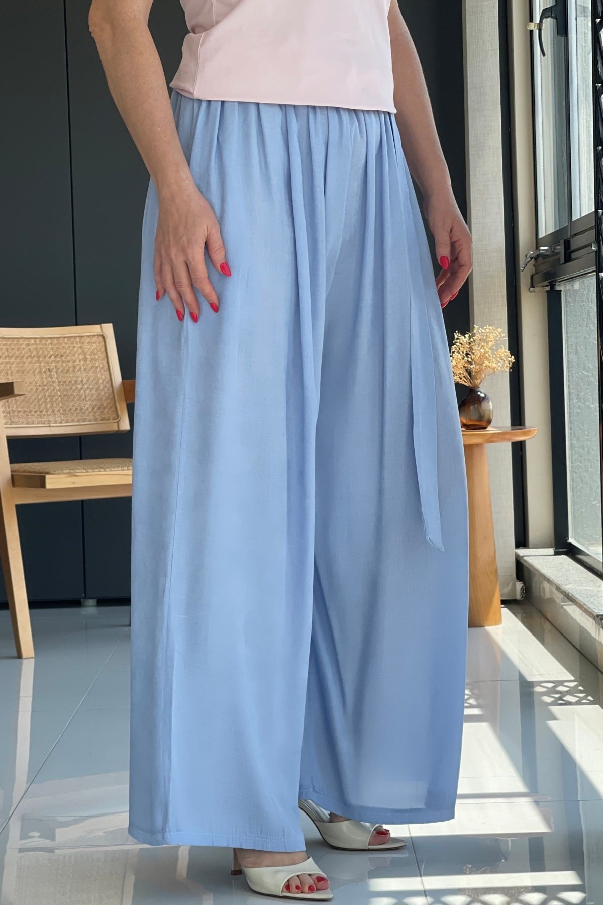 İthal Bebe Mavi Palazzo Pantolon