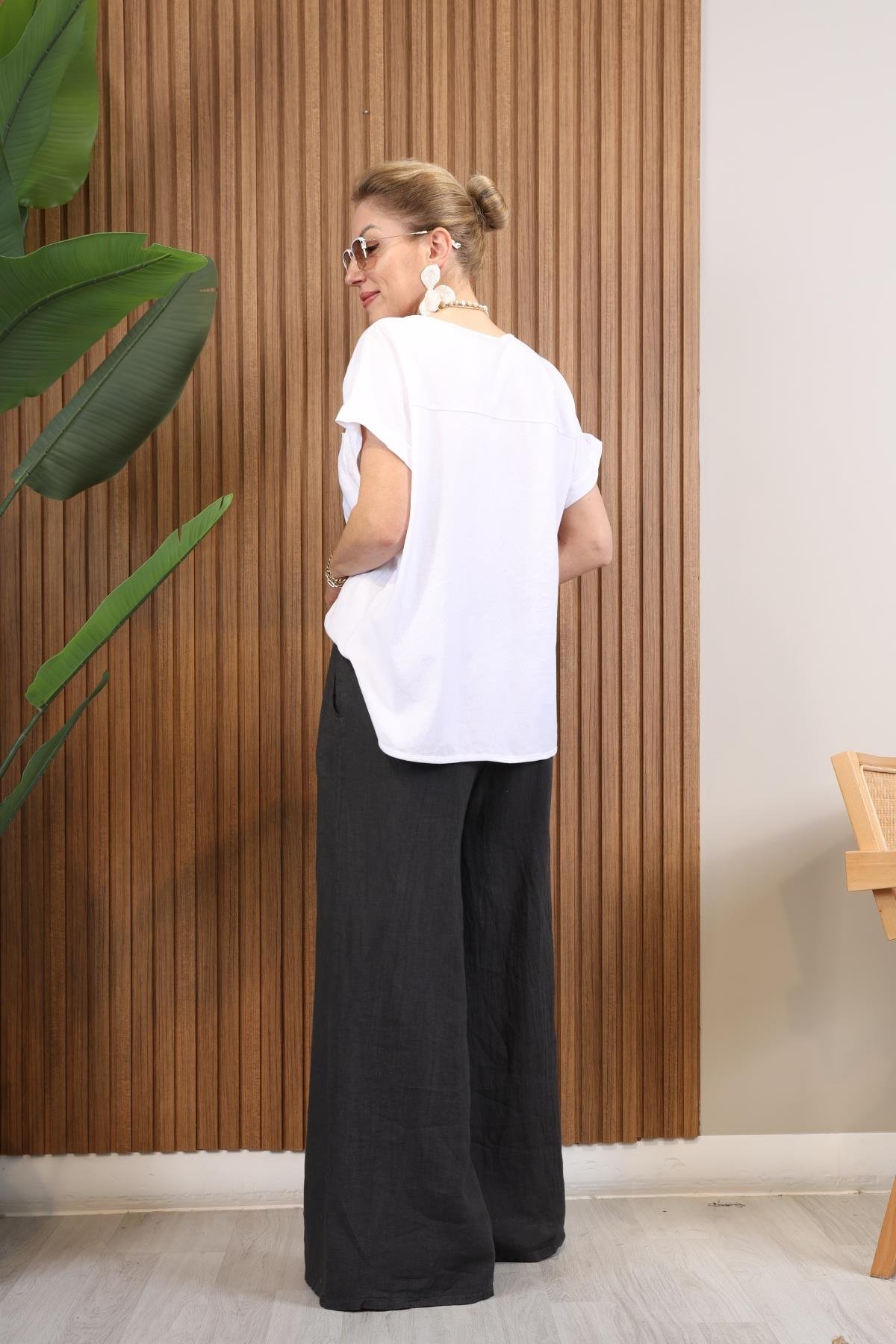 İthal Çapa Model Beyaz T-shirt