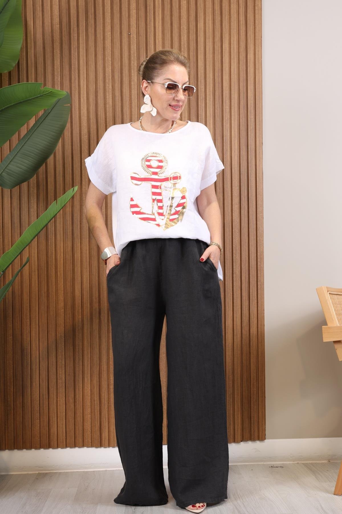 İthal Çapa Model Beyaz T-shirt