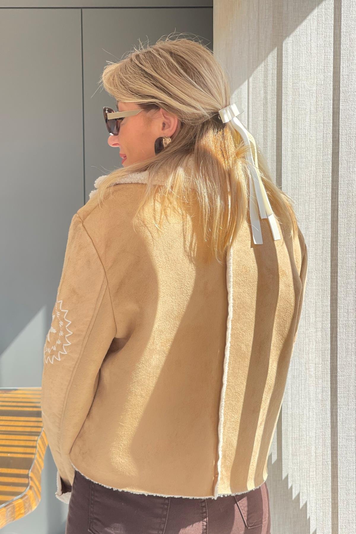 İthal Cappuccıno Nubuk Ceket