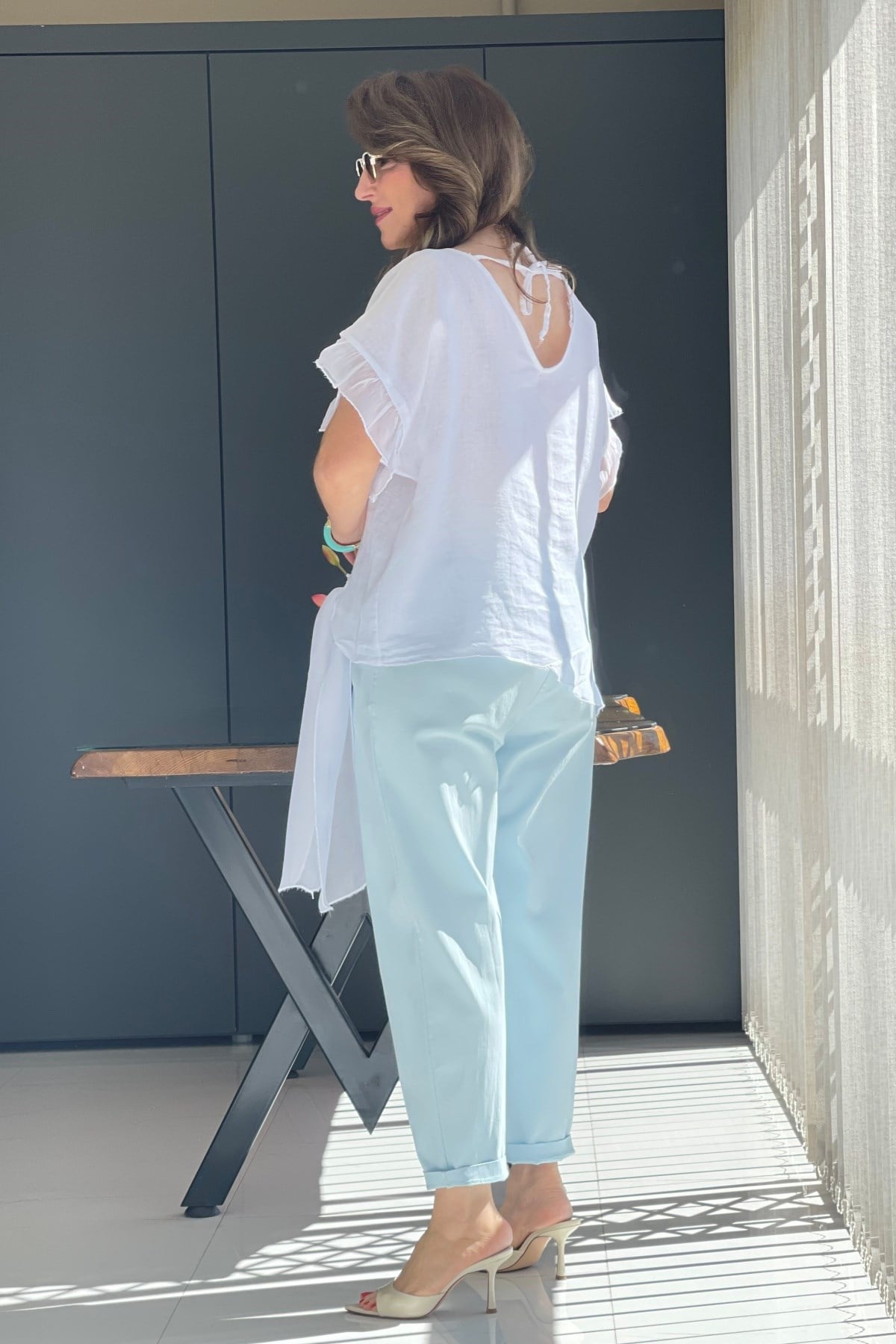 İthal Gabardin Bebe Mavi Pantolon