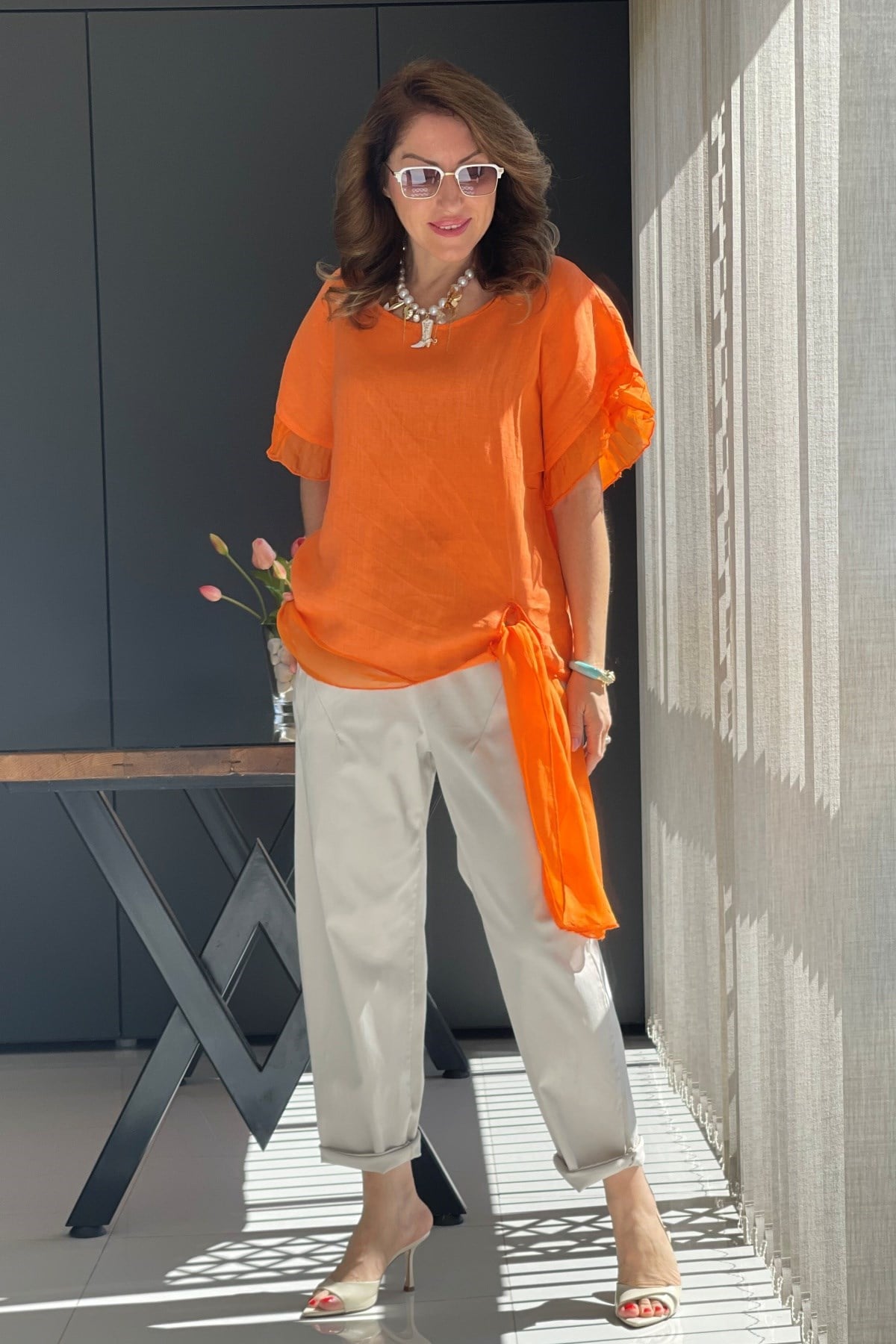 İthal Gabardin Bej Pantolon