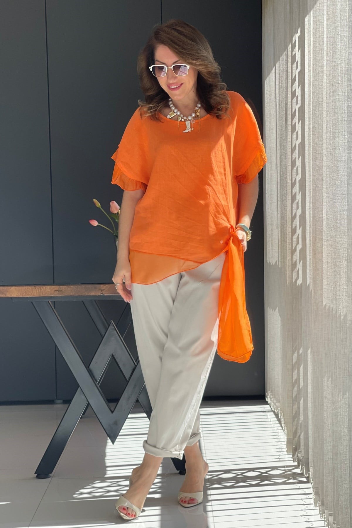 İthal Gabardin Bej Pantolon