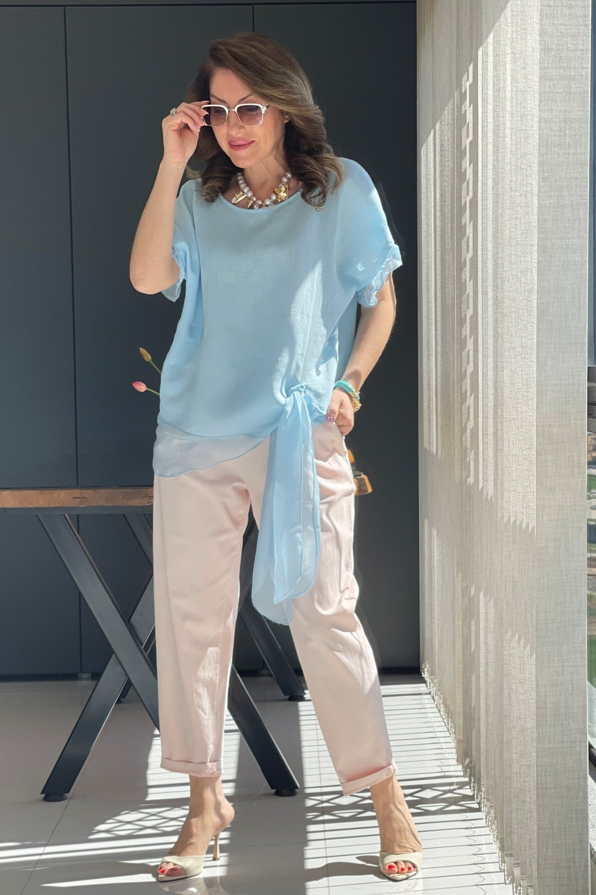İthal Gabardin Pudra Pantolon
