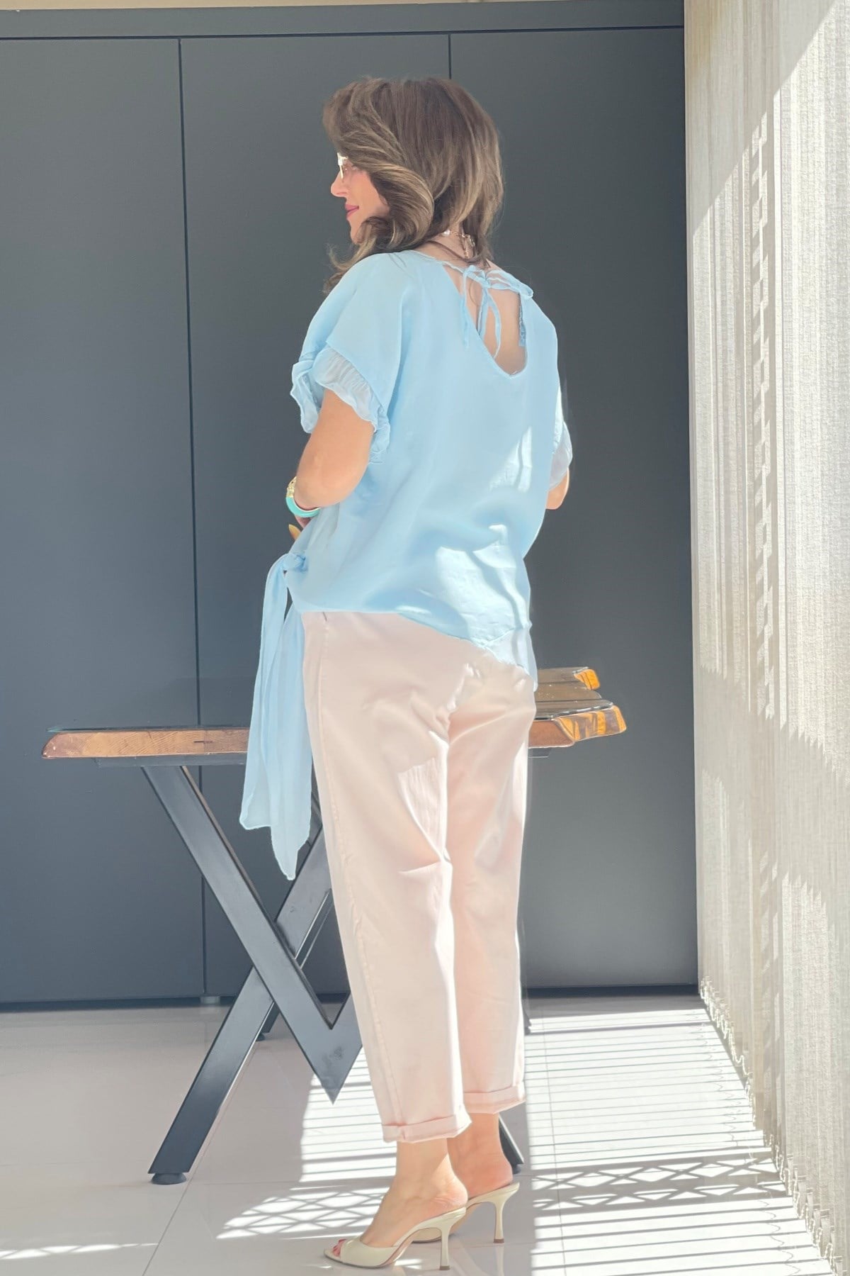 İthal Gabardin Pudra Pantolon