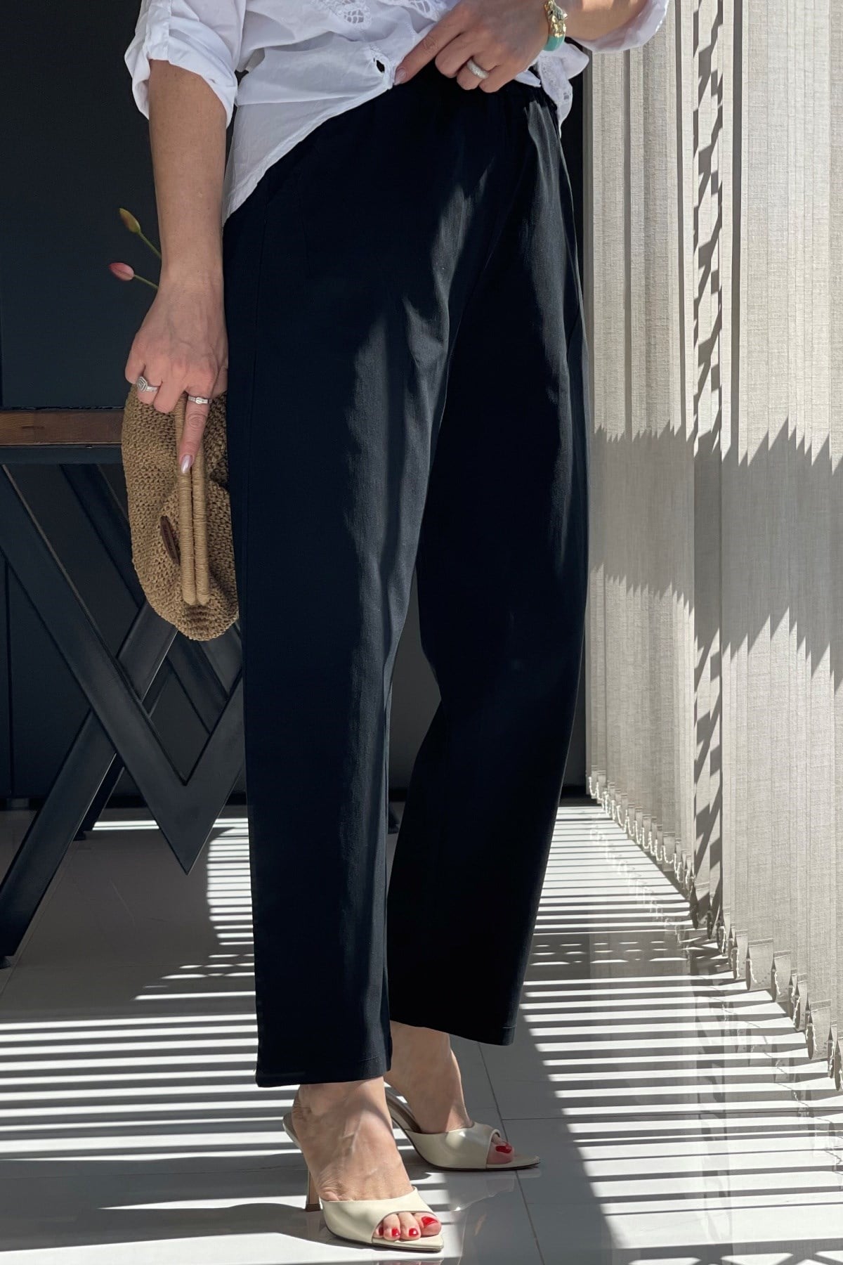 İthal Gabardin Siyah Pantolon