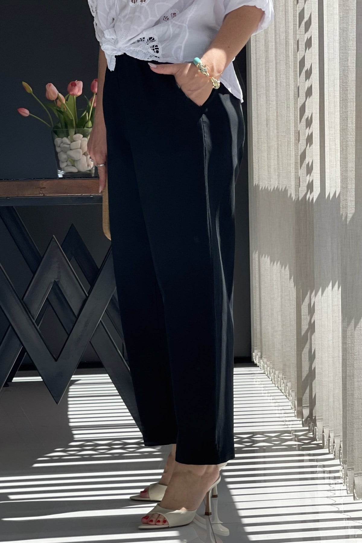 İthal Gabardin Siyah Pantolon