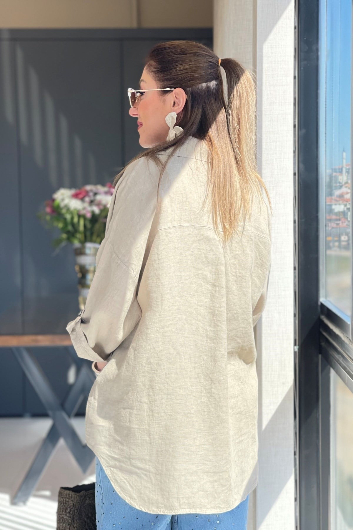 İthal Hamketen Taş Rengi Gömlek
