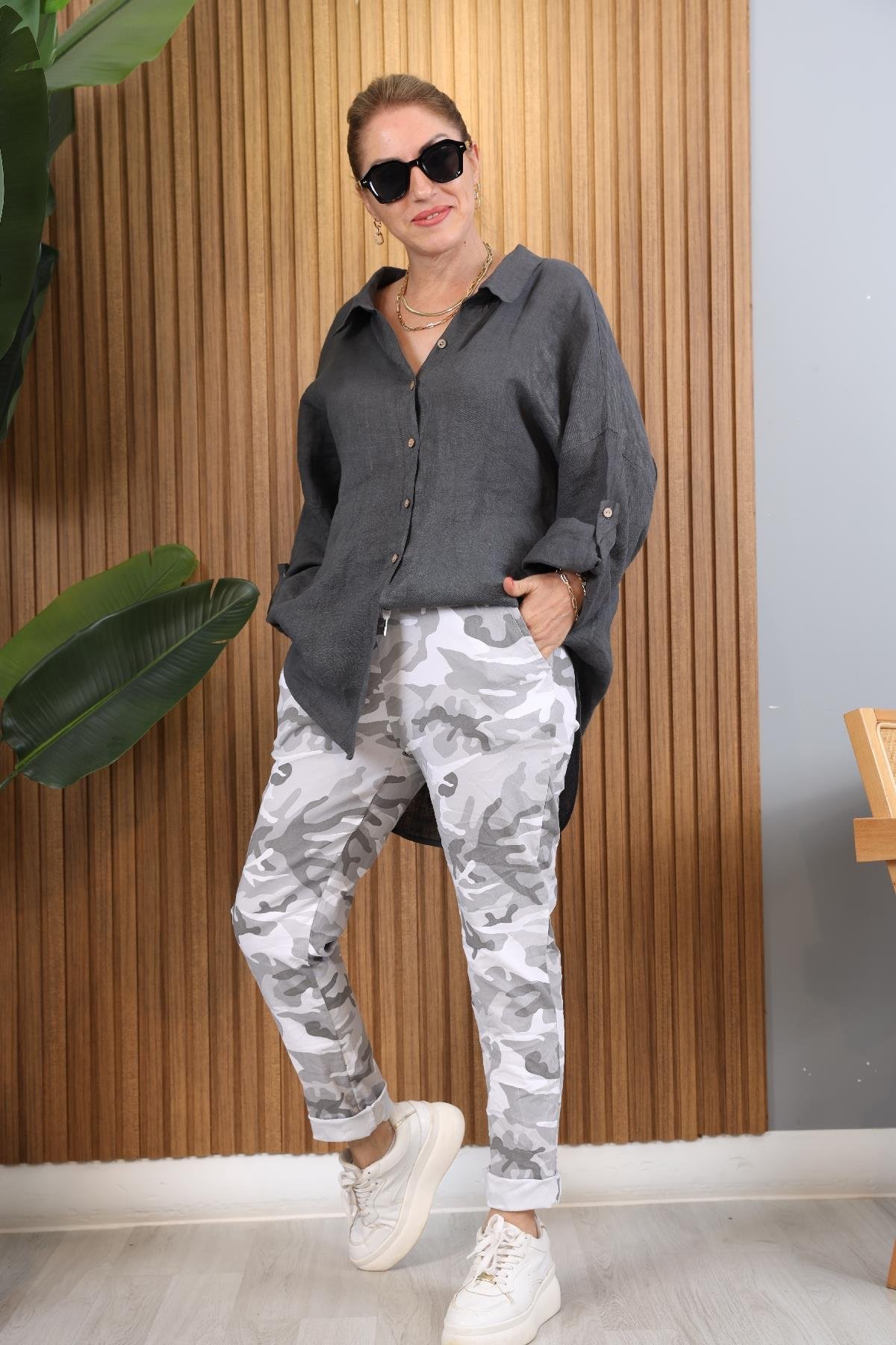 İthal Kamuflaj Model Beyaz Pantolon