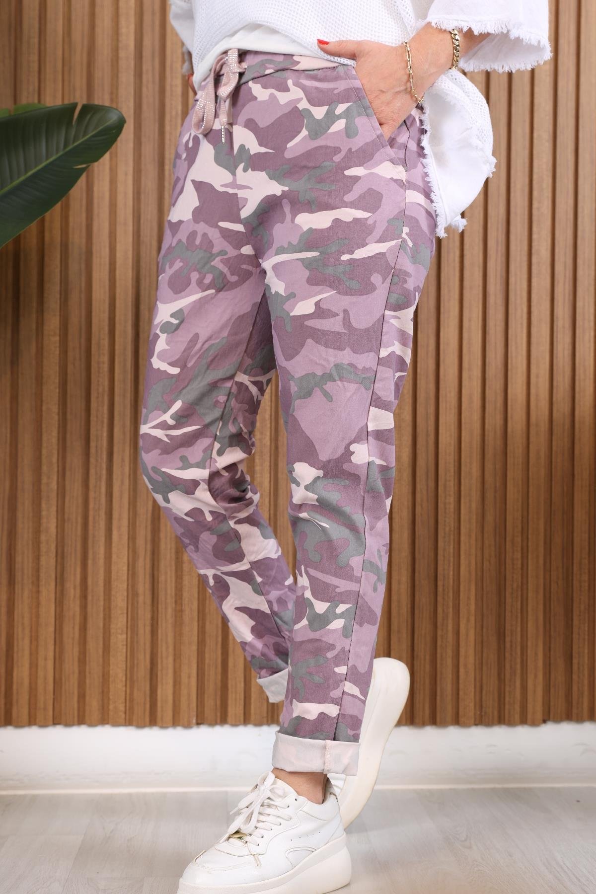İthal Kamuflaj Model Lila Pantolon