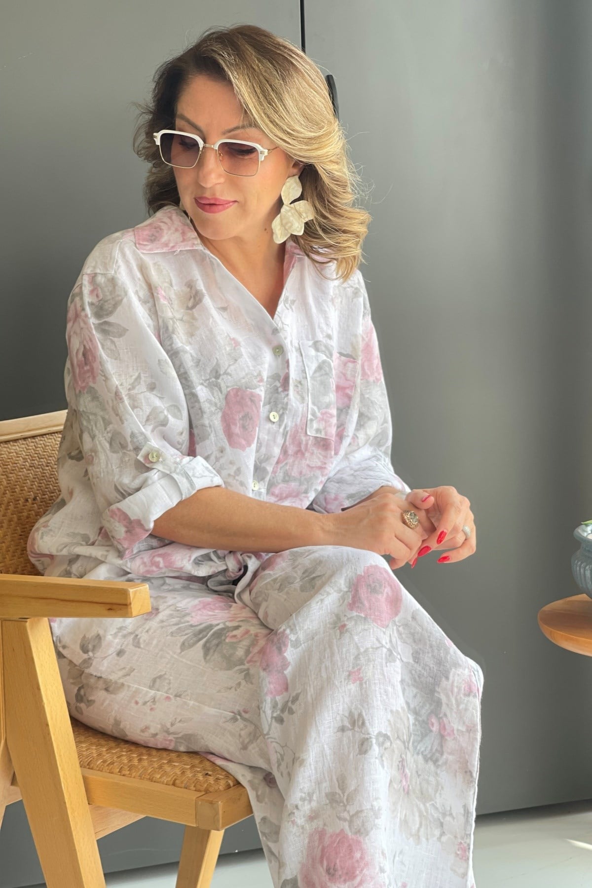 İthal Keten Rose Takım