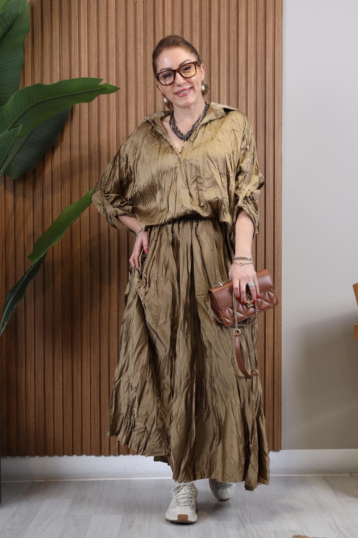 İthal Kırışık Model Gold Takım