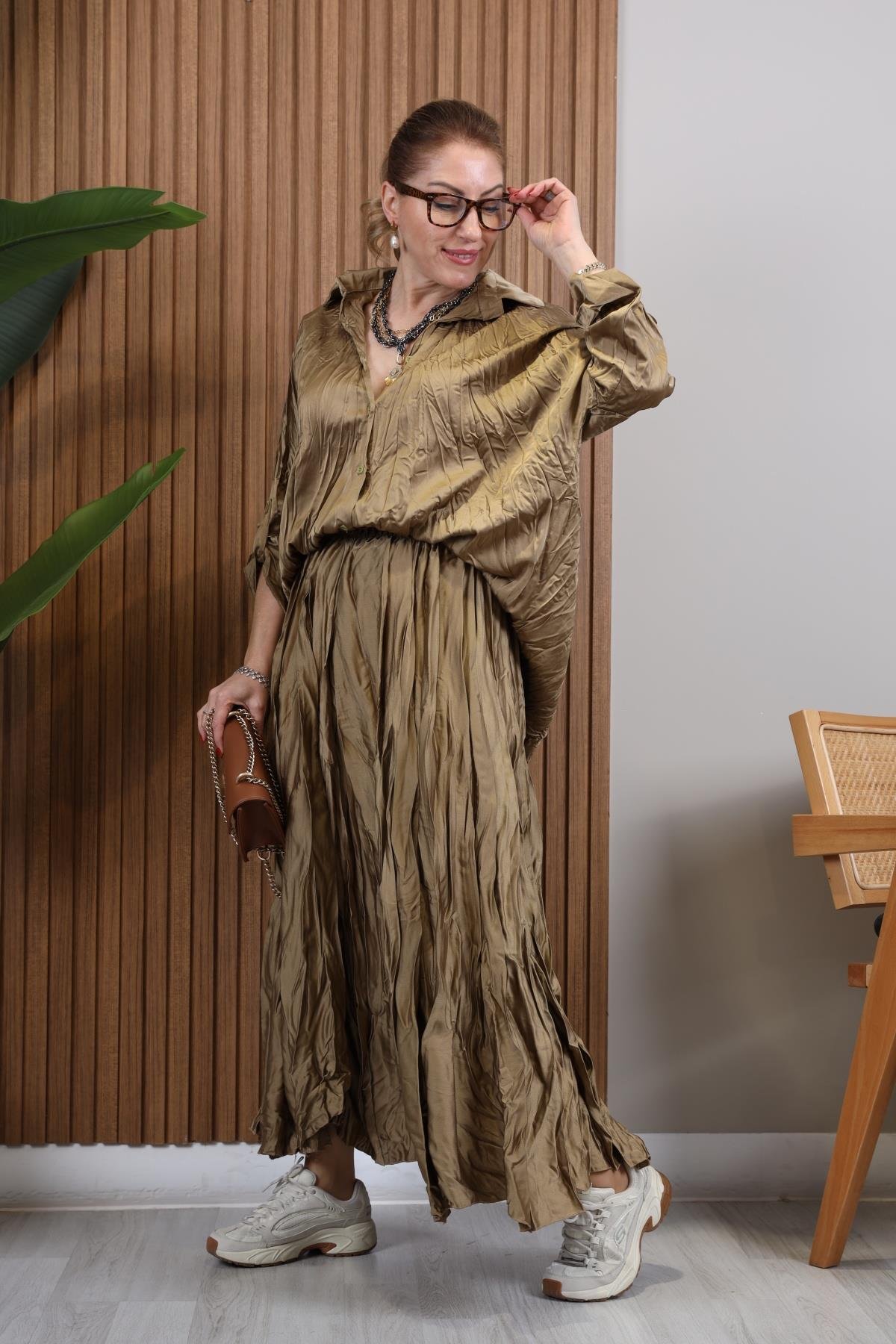 İthal Kırışık Model Gold Takım