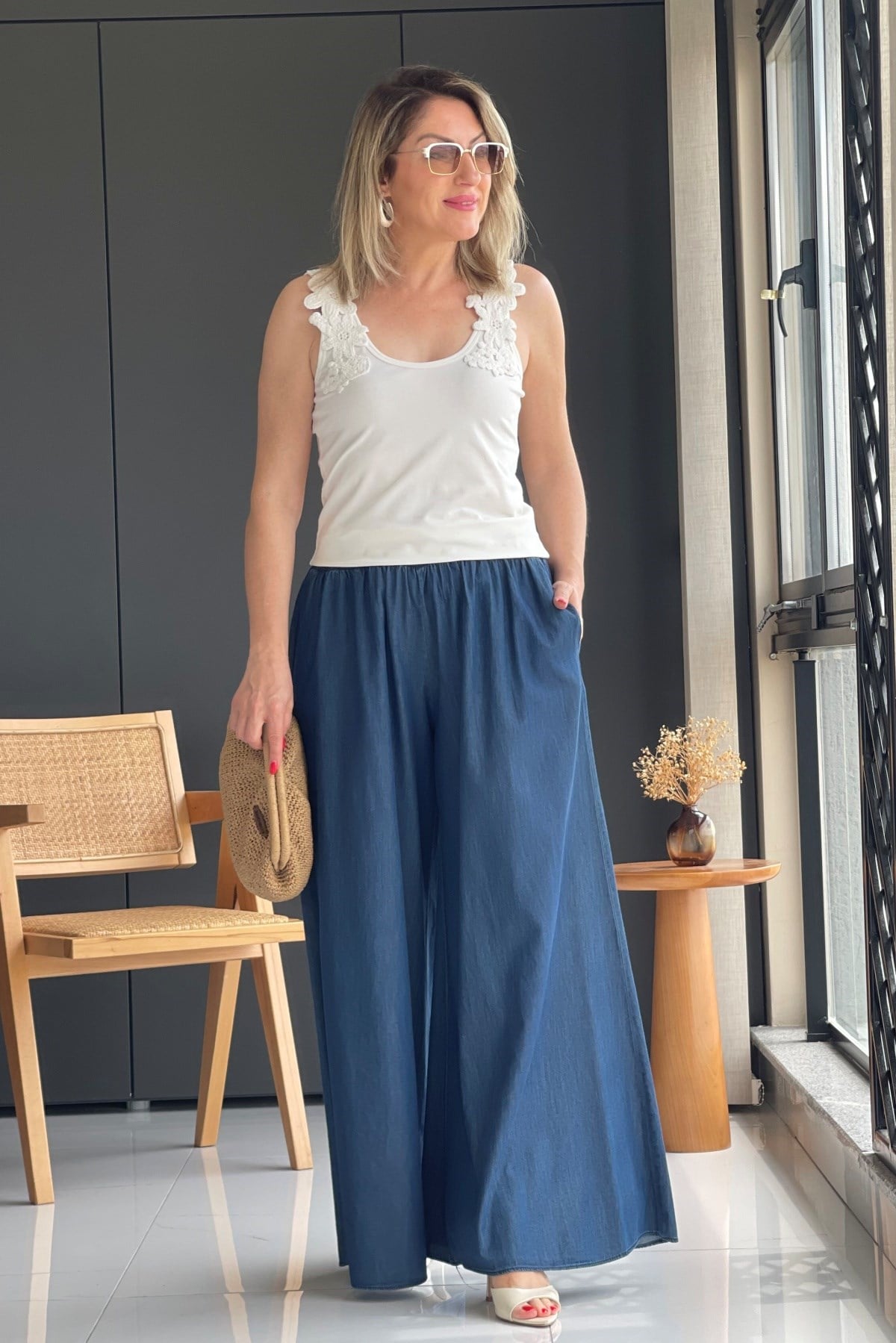 İthal Lacivert Pantolon Etek
