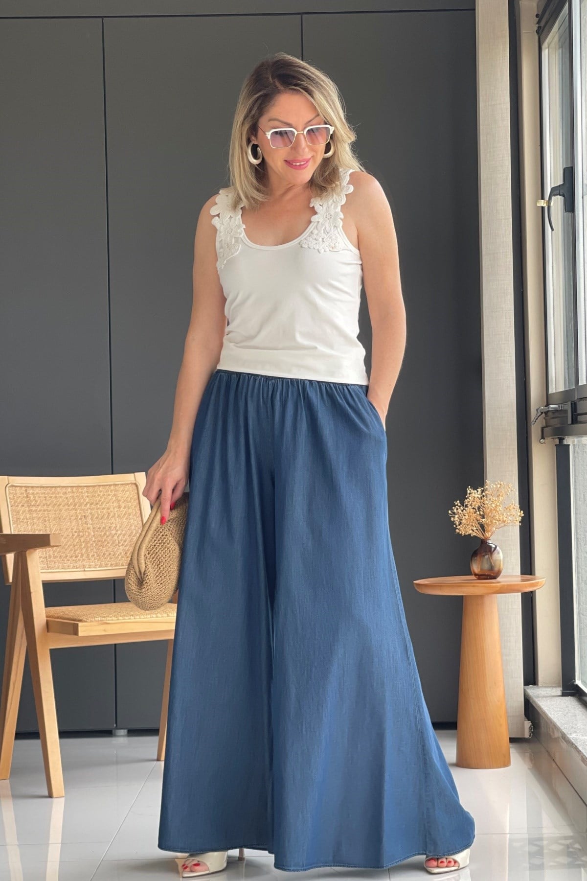İthal Lacivert Pantolon Etek