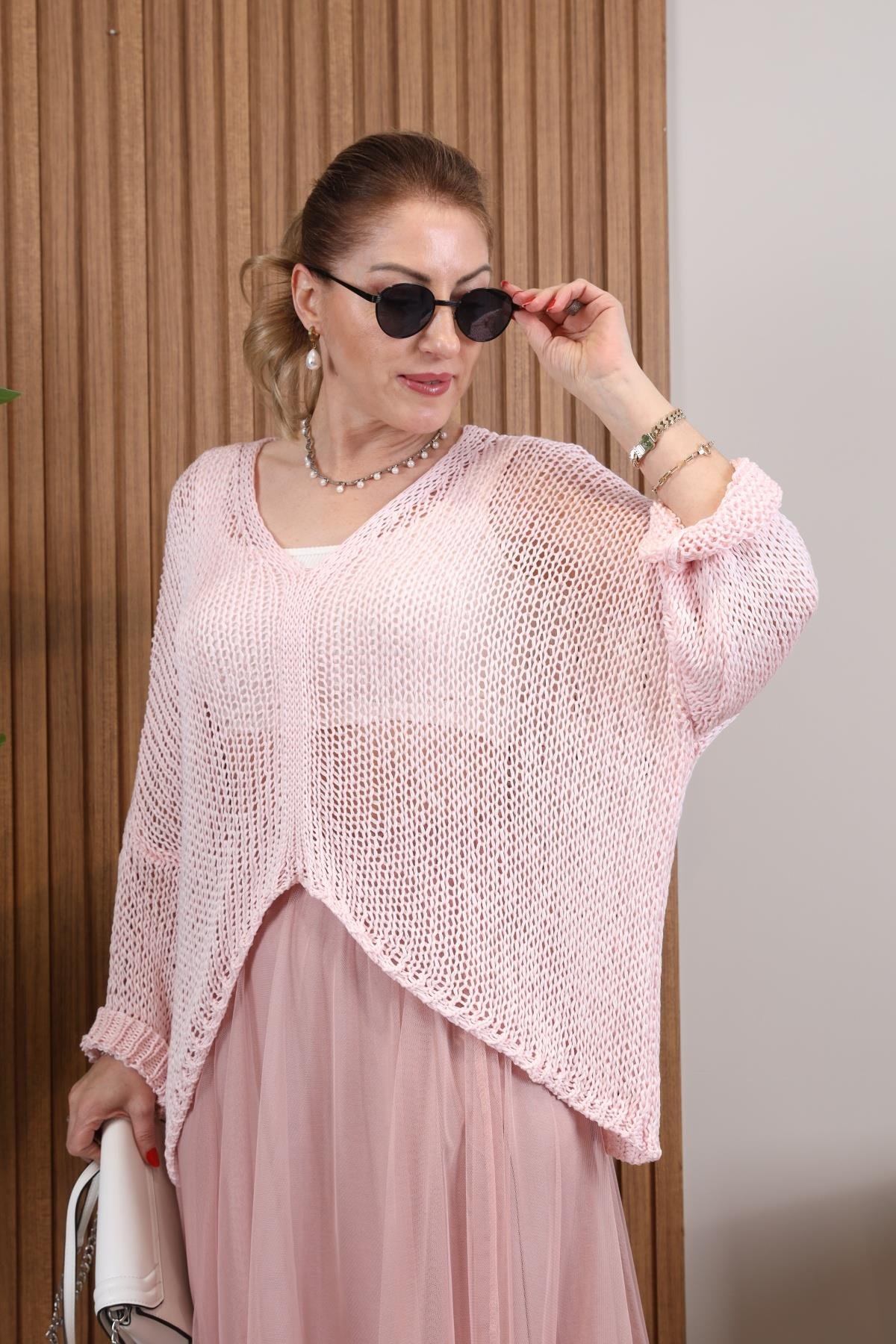 İthal Merserize Pembe Bluz